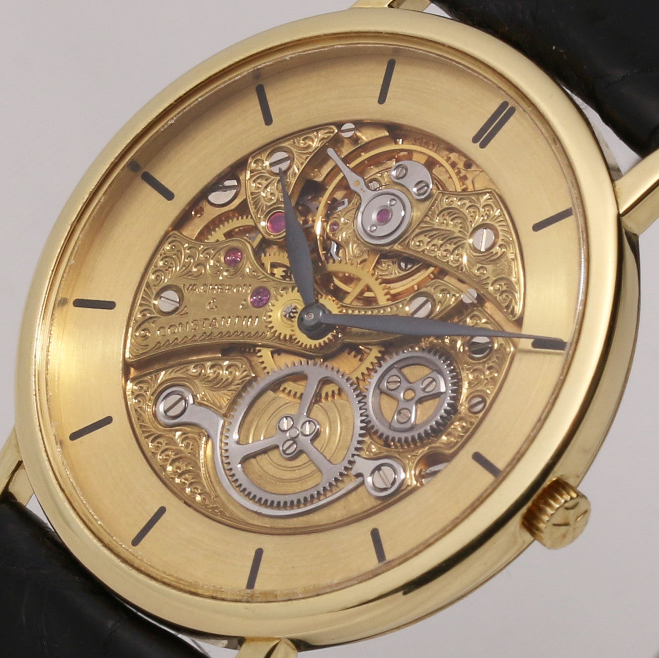 Vacheron Constantin 18K Yellow Gold Skeleton Second Hand Watch Collectors 4