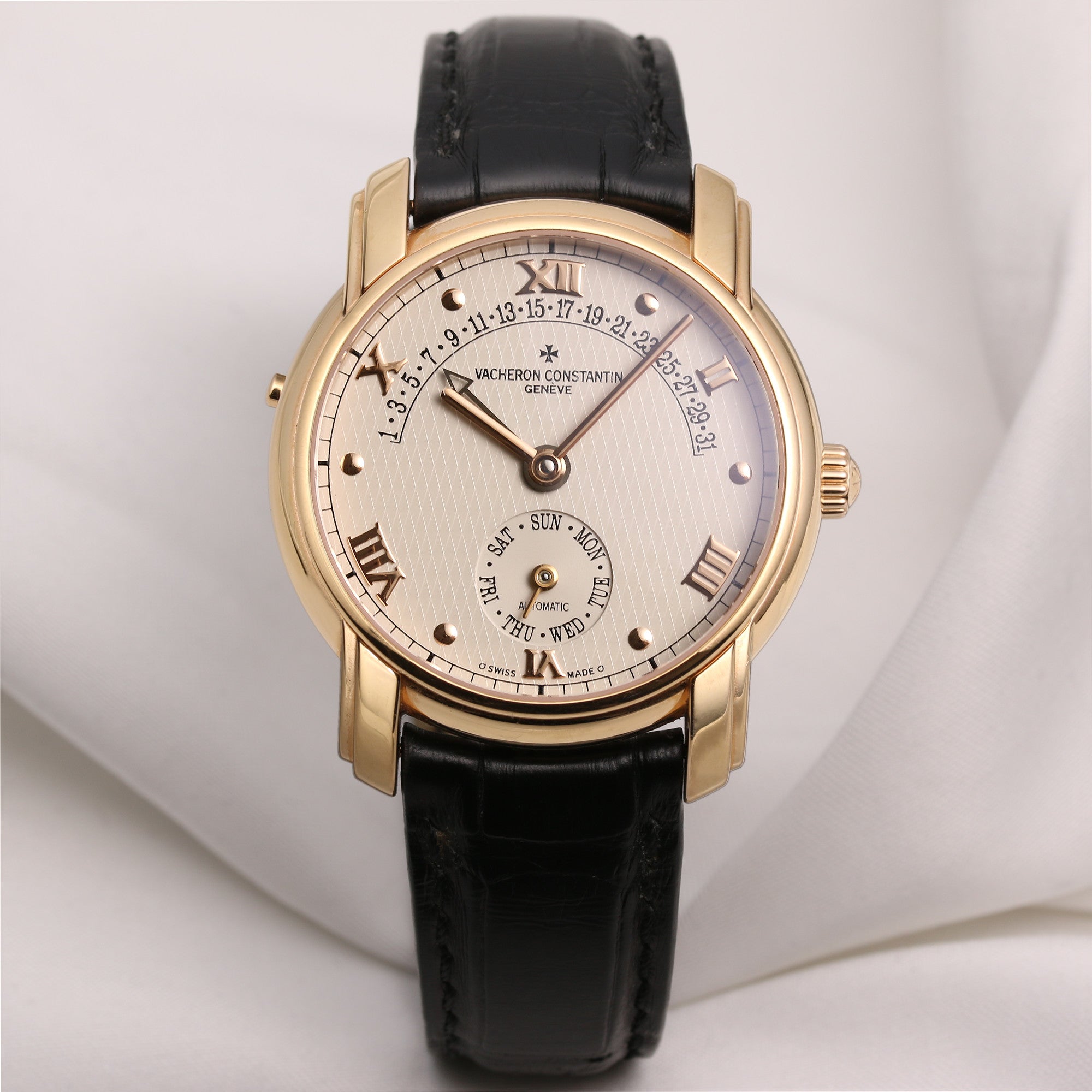 Vacheron Constantin Patrimony Calendar Retrograde 47245 18k Yellow Gold Second Hand Watch Collectors 1