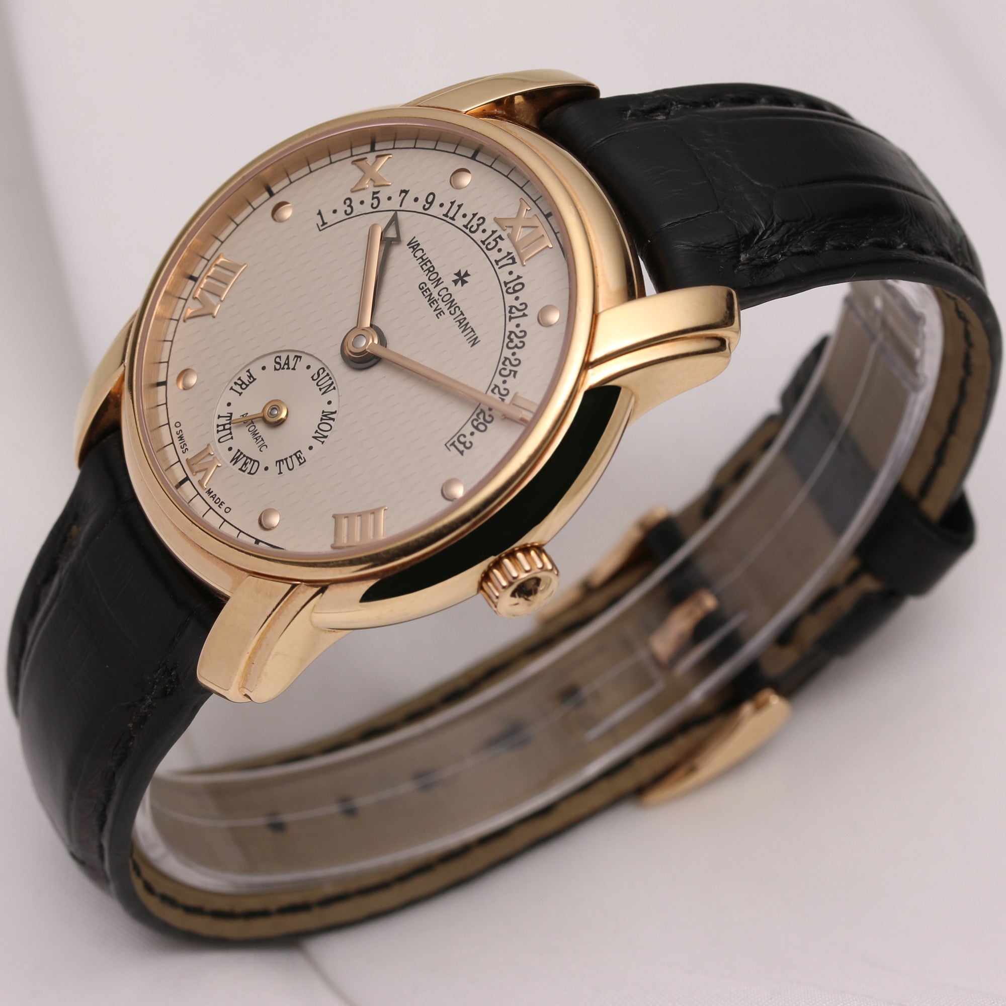 Vacheron Constantin Patrimony Calendar Retrograde 47245 18k Yellow Gold Second Hand Watch Collectors 3