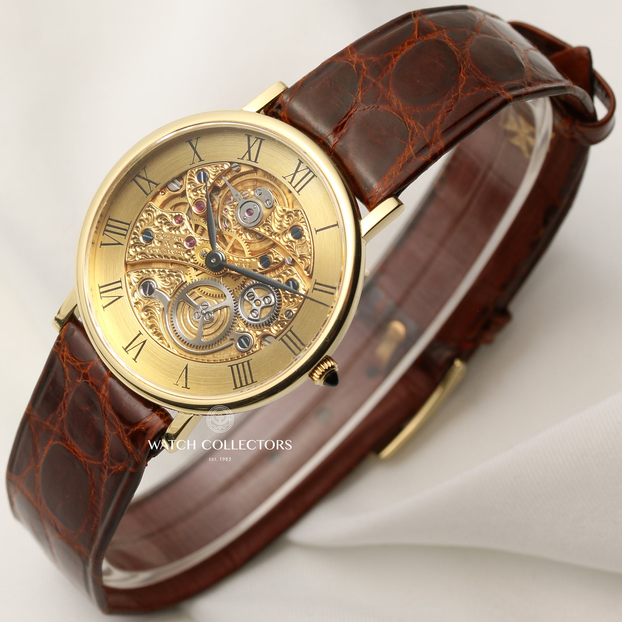 Vacheron Skeleton Dial 18K Yellow Gold Second Hand Watch Collectors 3