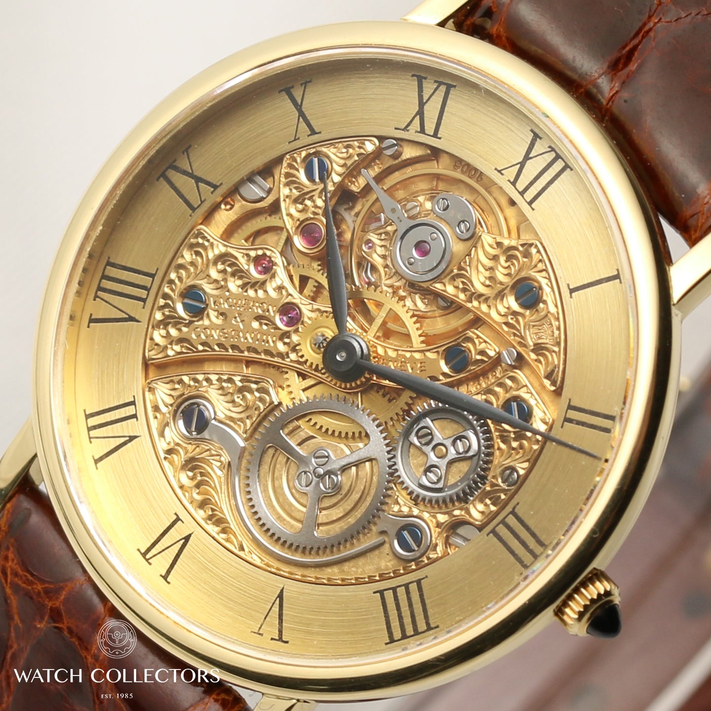 Vacheron Skeleton Dial 18K Yellow Gold Second Hand Watch Collectors 4