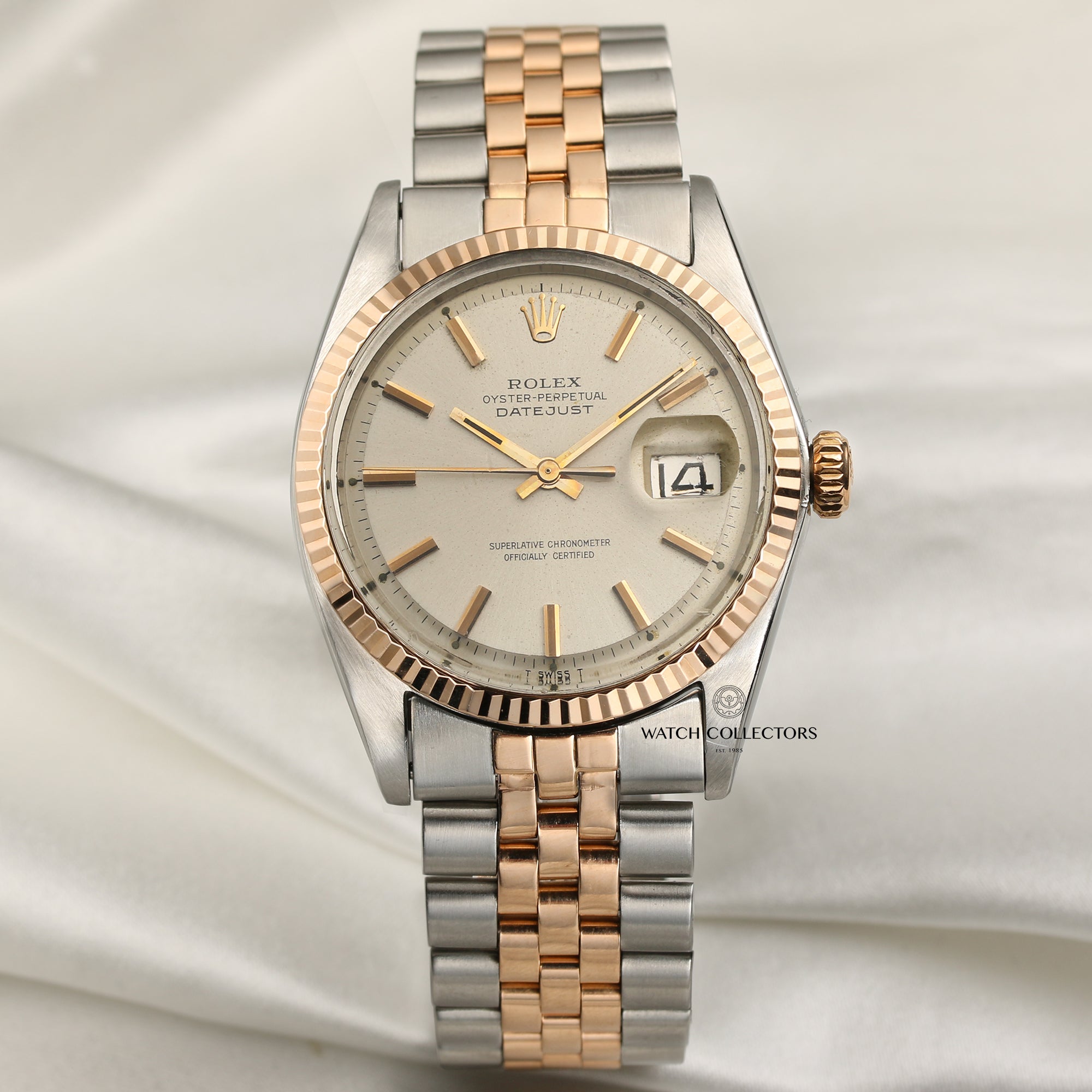 Rare Rolex DateJust 1601 Stainless Steel 18k Rose Gold