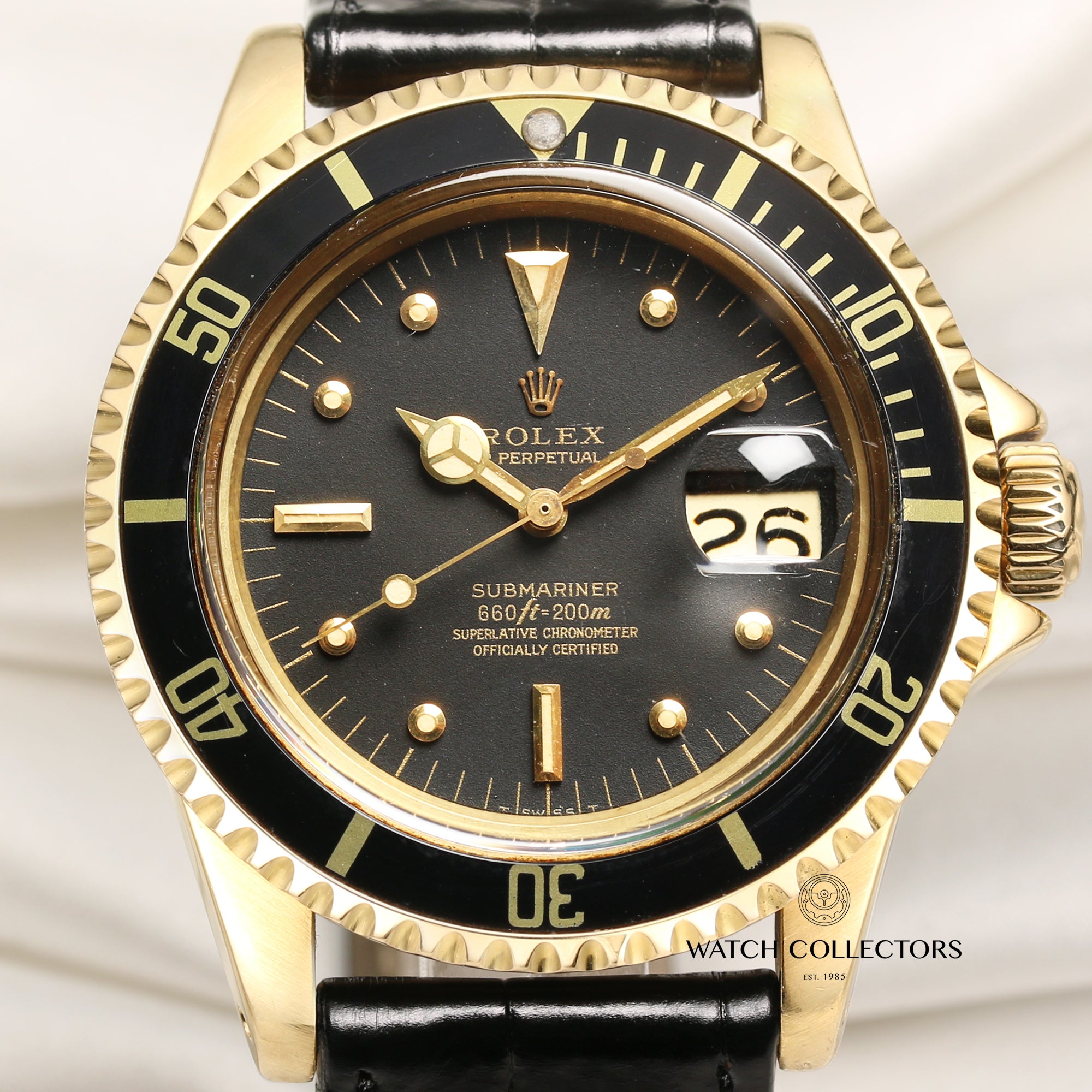 Vintage Rolex Submariner 1680 Nipple Dial 18K Yellow Gold Second Hand Watch Collectors 2