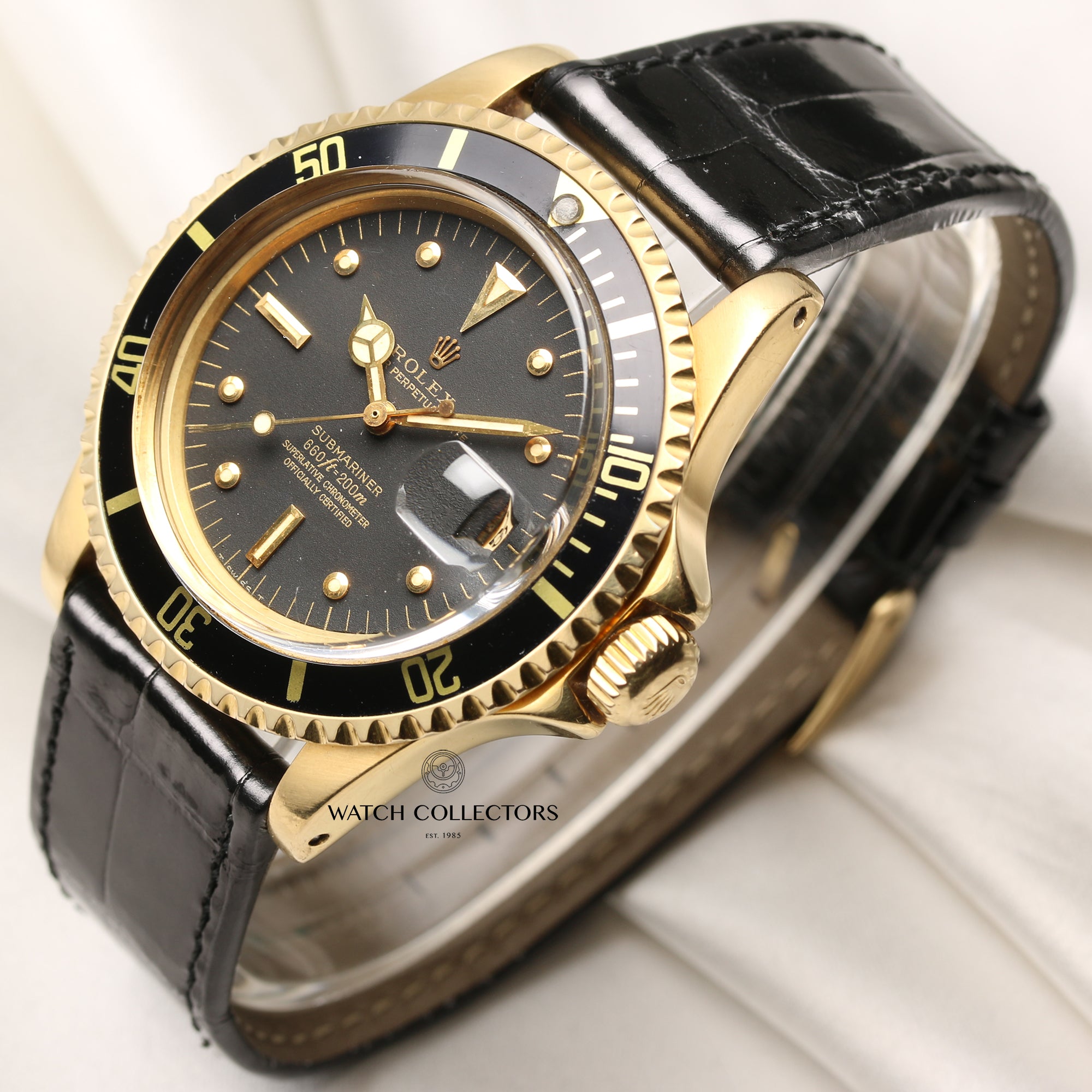 Vintage Rolex Submariner 1680 Nipple Dial 18K Yellow Gold Second Hand Watch Collectors 3