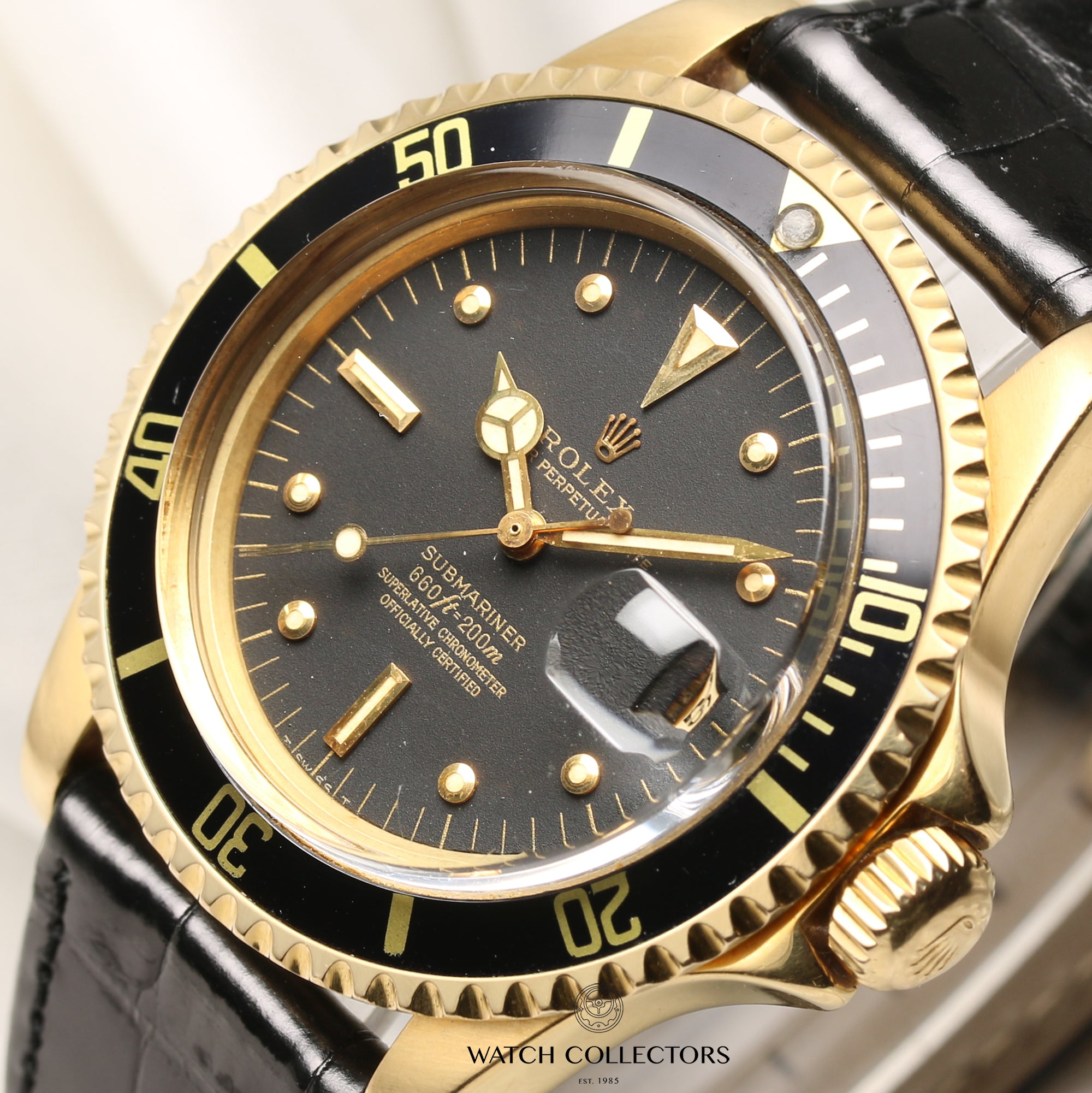 Vintage Rolex Submariner 1680 Nipple Dial 18K Yellow Gold Second Hand Watch Collectors 4