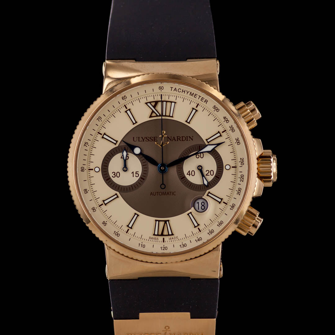 Ulysse Nardin Marine Chronograph 18K Rose Watch Collectors