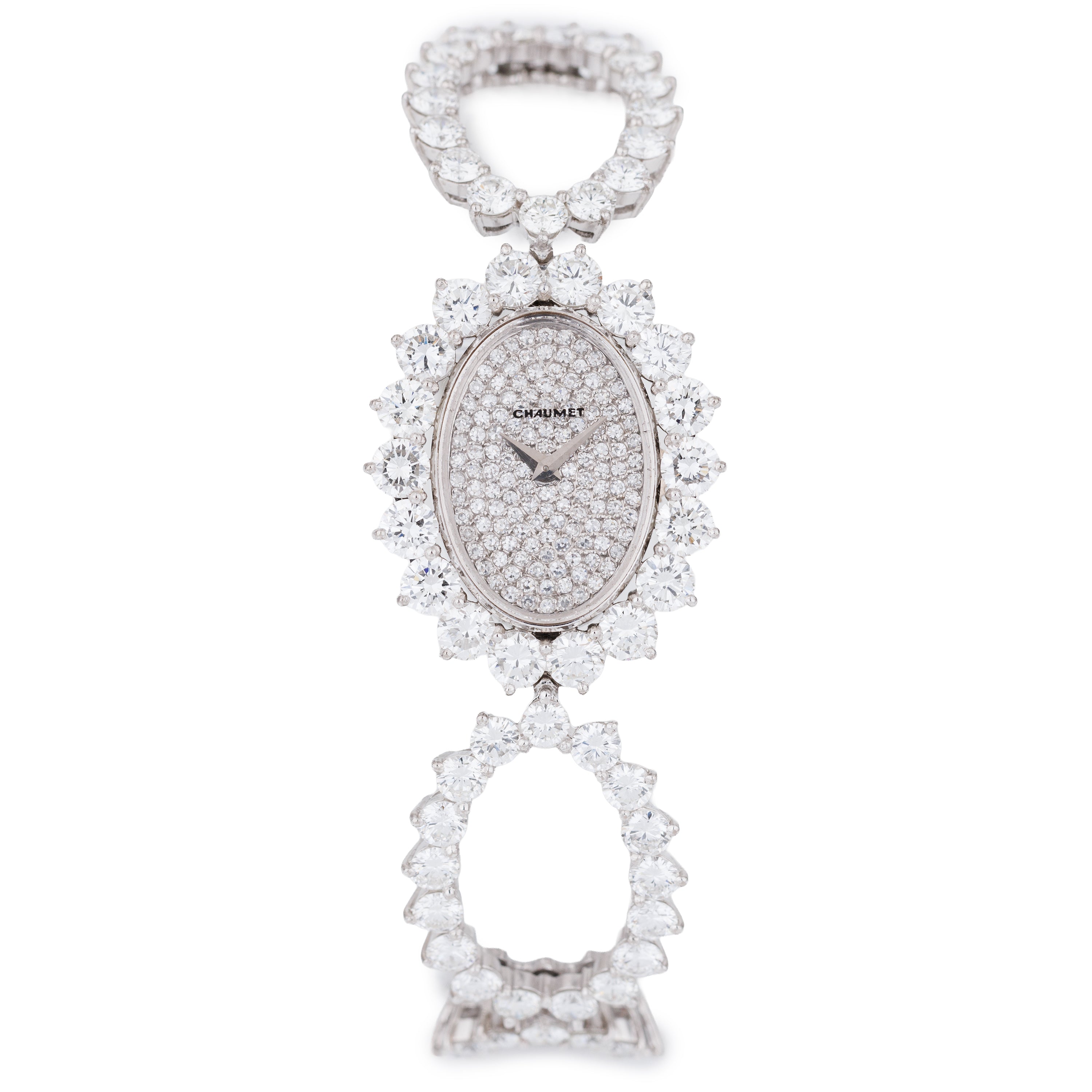Vacheron Constantin Retailed by Chaumet Ladies Wristwatch | Pavé Diamonds | 18k White Gold | 1990's