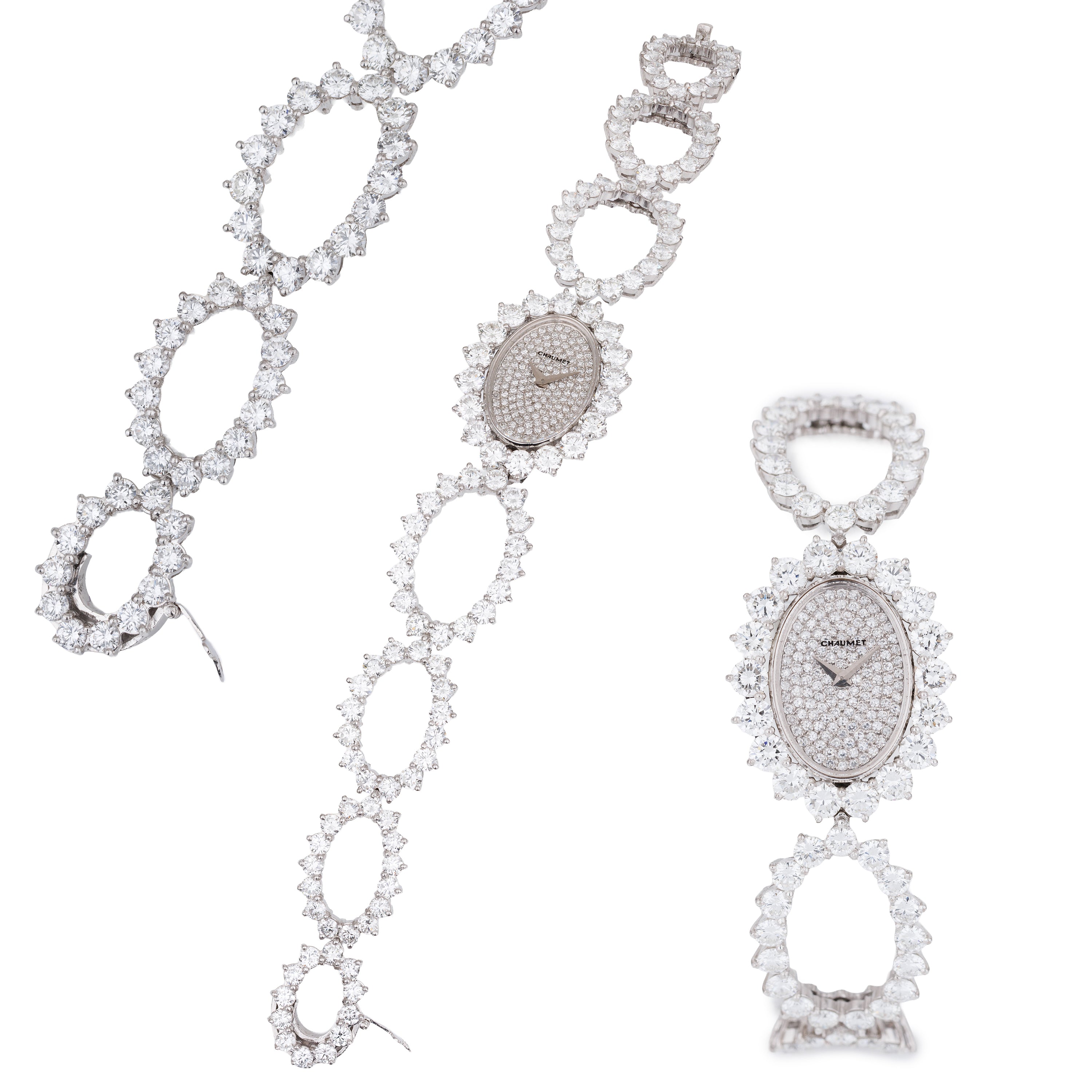 Vacheron Constantin Retailed by Chaumet Ladies Wristwatch | Pavé Diamonds | 18k White Gold | 1990's