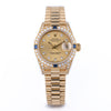 Rolex Lady DateJust | REF. 69158 | Champagne Diamond Dial | Sapphire Diamond Bezel & Shoulders  | 18K Yellow Gold
