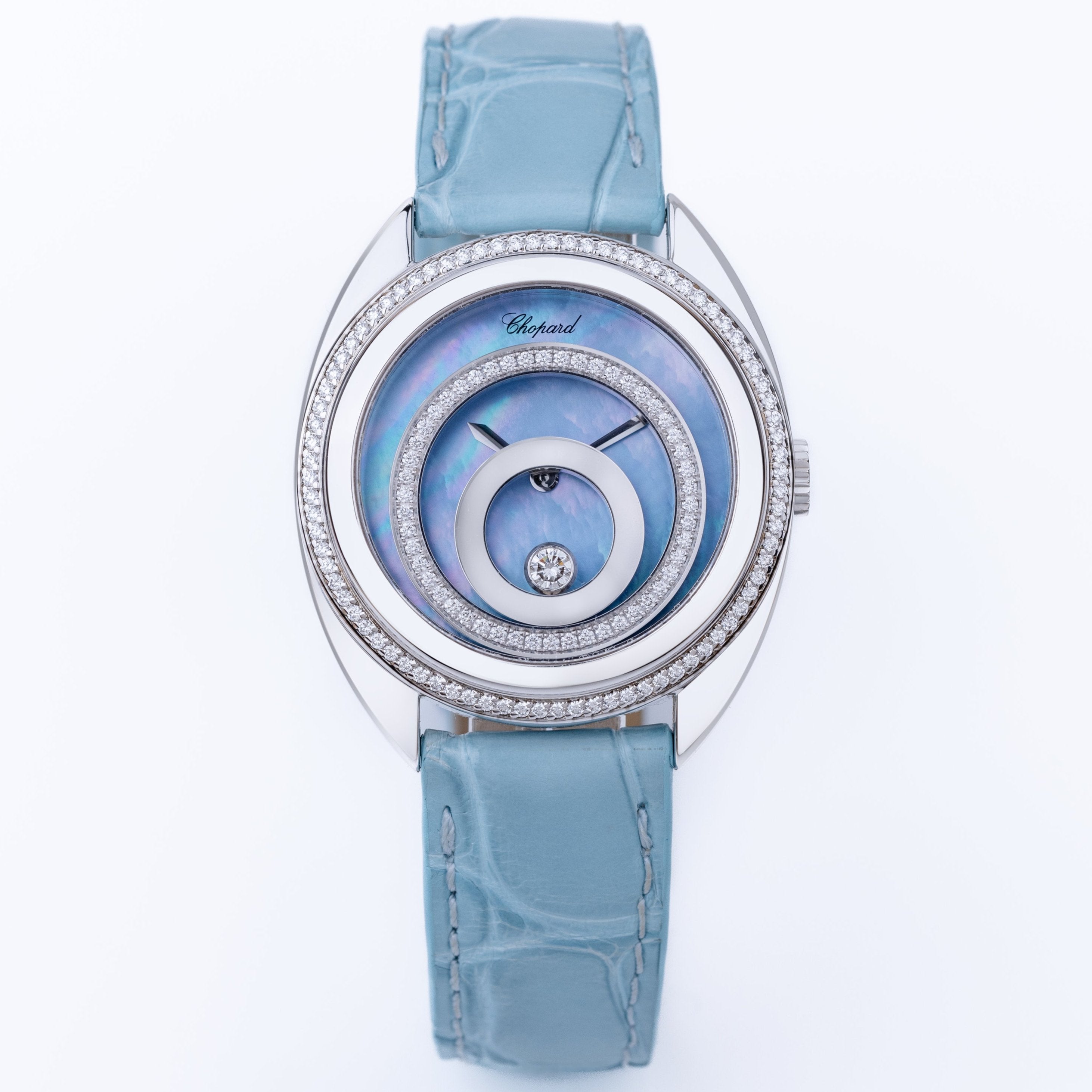 Chopard Happy Spirit | REF. 20/7082-20 | Mother of Pearl | Diamond Bezel Rings | 18k White Gold | 32mm