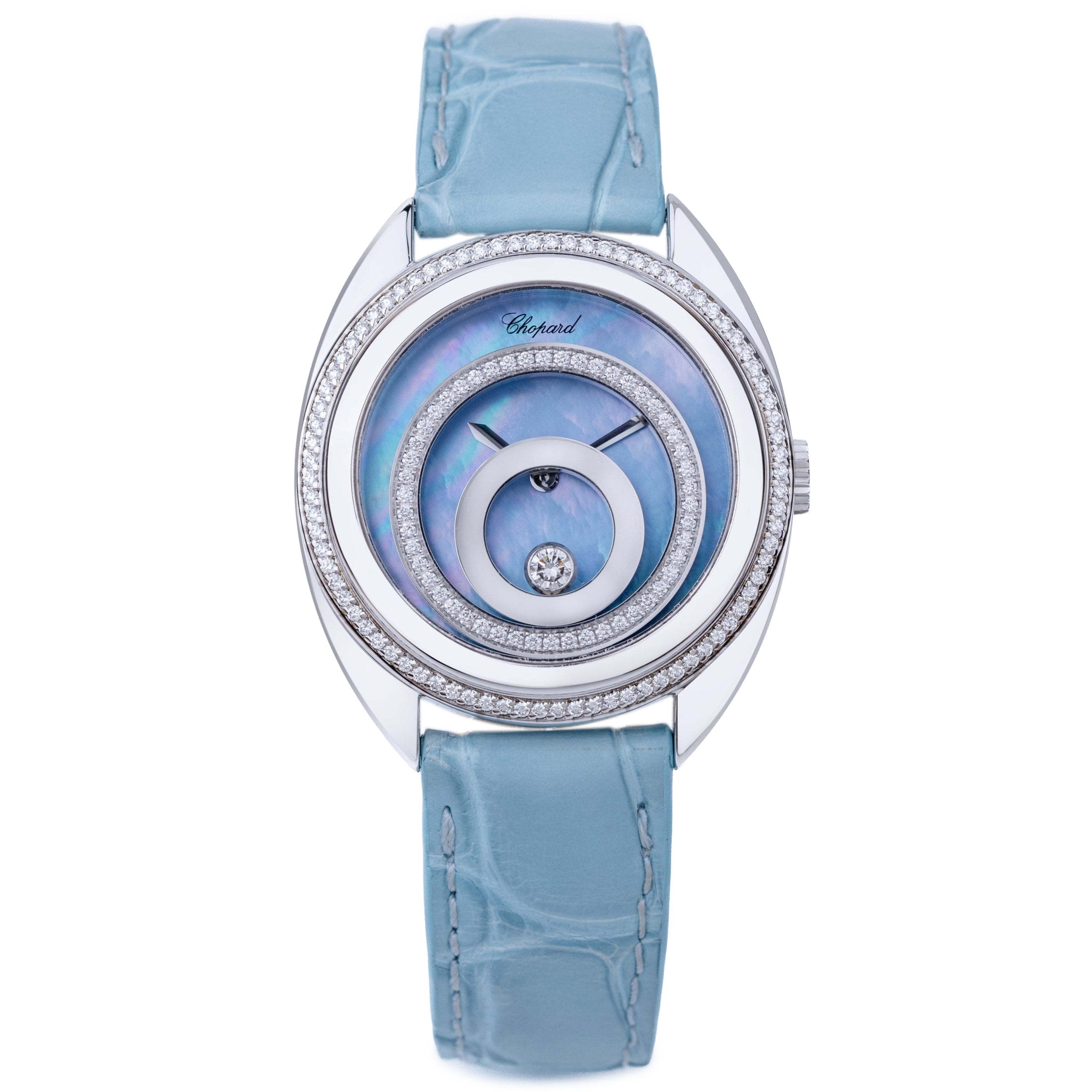 Chopard Happy Spirit | REF. 20/7082-20 | Mother of Pearl | Diamond Bezel Rings | 18k White Gold | 32mm