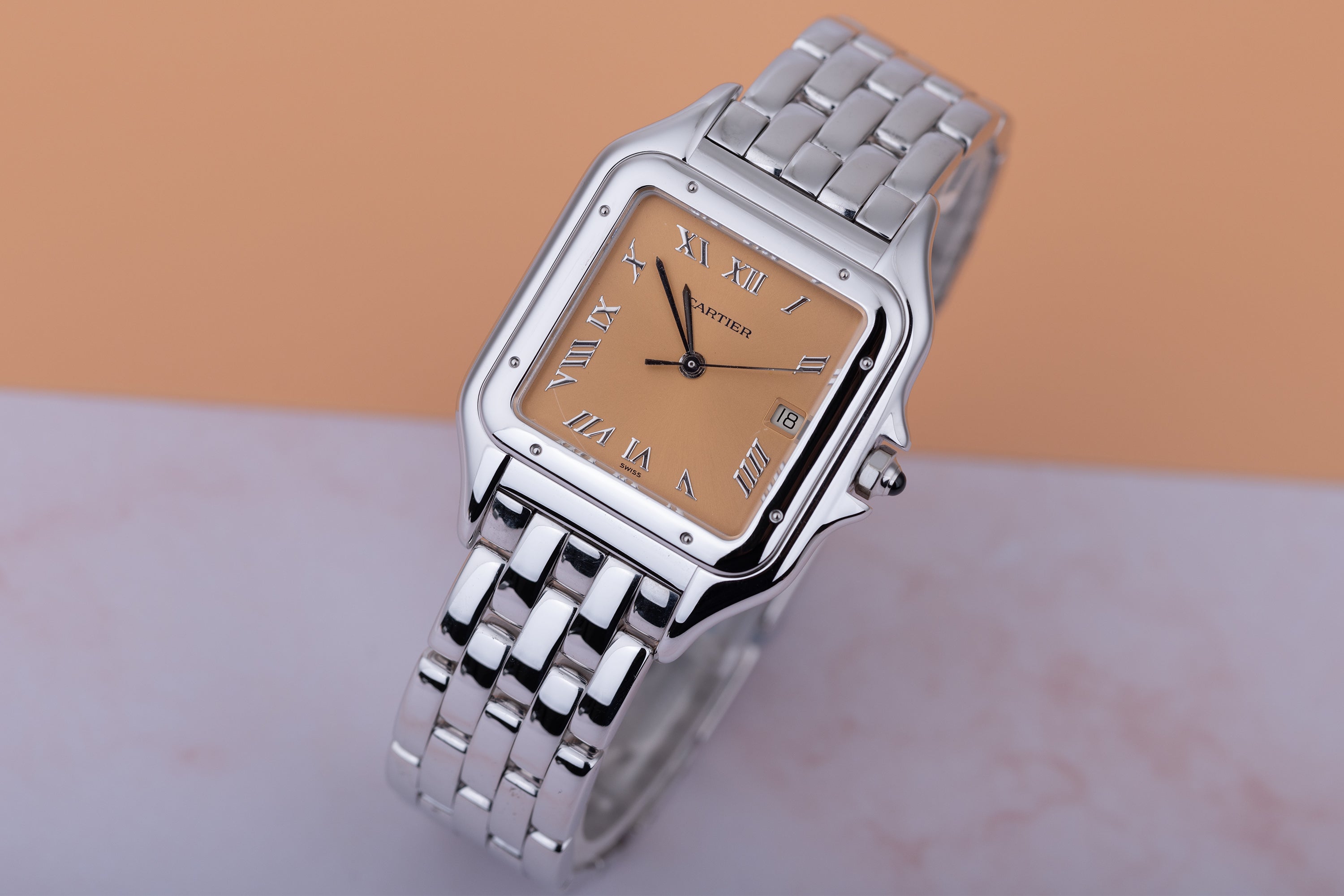 Cartier Panthere REF. 1650 Salmon Dial 18k White Gold 27.5