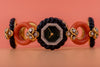 DeLaneau Onyx, Coral & 18k Yellow Gold Diamond Ladies Wristwatch | Black Onyx Dial | Circa 1970s