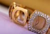 Boucheron Vintage Lady's Wristwatch | Circa 1970s | Champagne Dial | Double Row Diamond Bezel | 18k Yellow Gold
