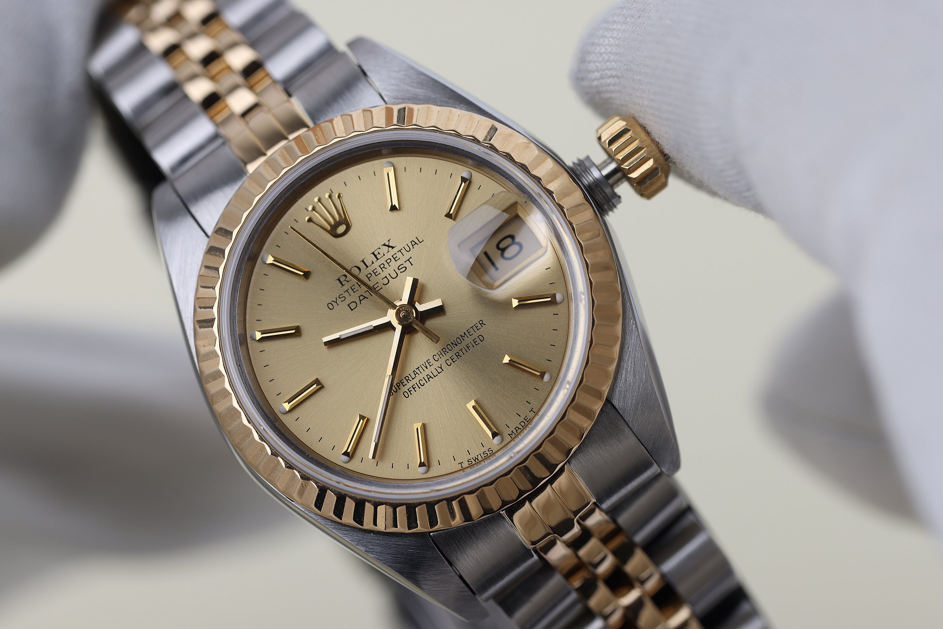 Rolex Lady DateJust | REF. 69173 | Stainless Steel & 18k Yellow Gold | Gold Dial | Box & Papers | 1992