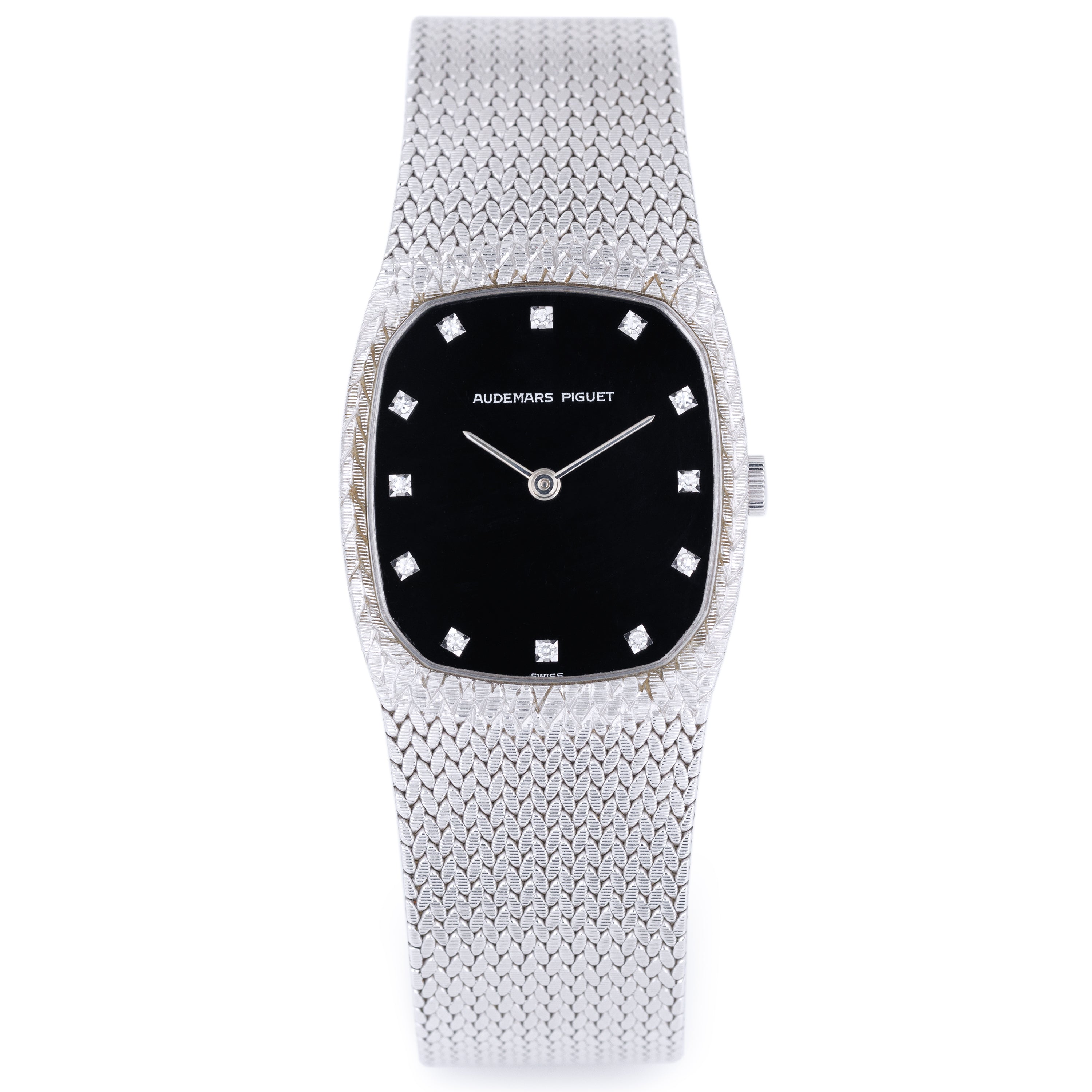 Extremely Rare Onyx Audemars Piguet Cobra | Black Diamond Dial | 18k White Gold | 26.5mm | 1970's-1980's