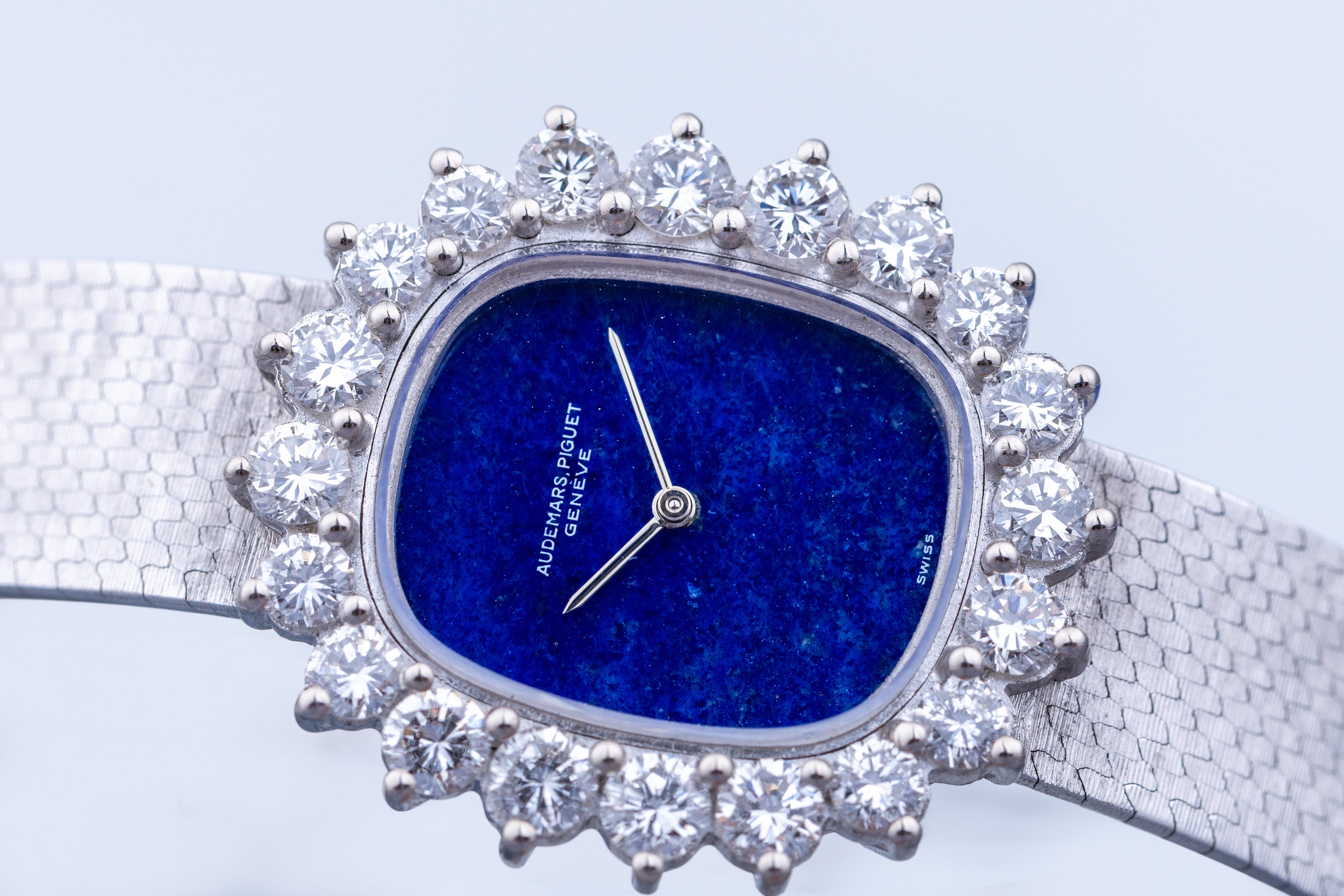 Audemars Piguet 1980s Vintage Watch Lapis Lazuli Dial Diamond