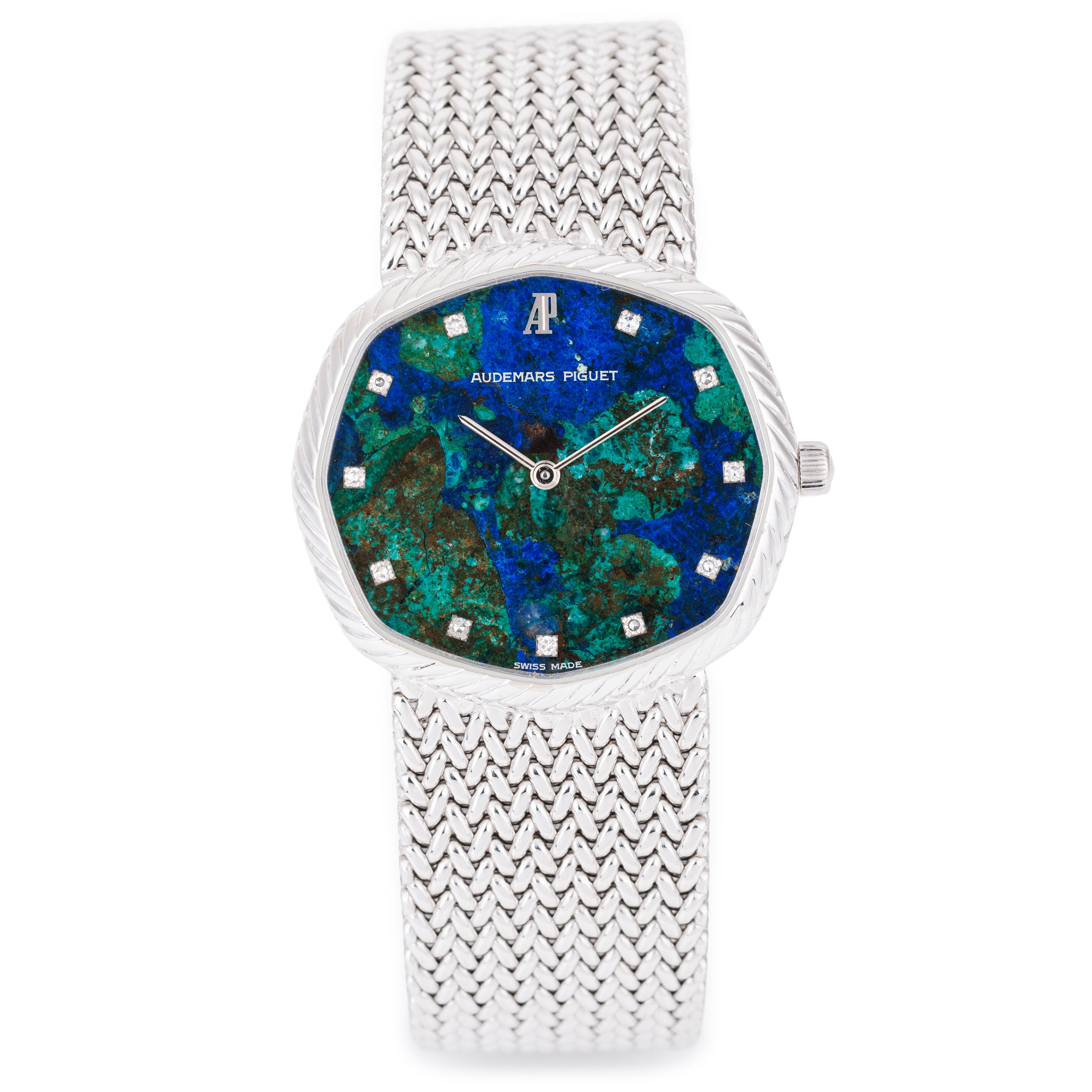 Rare Audemars Piguet 1980's Watch | Azurmalachite Dial | Octagonal Bezel | 18k White Gold | 32mm | Manual Wind