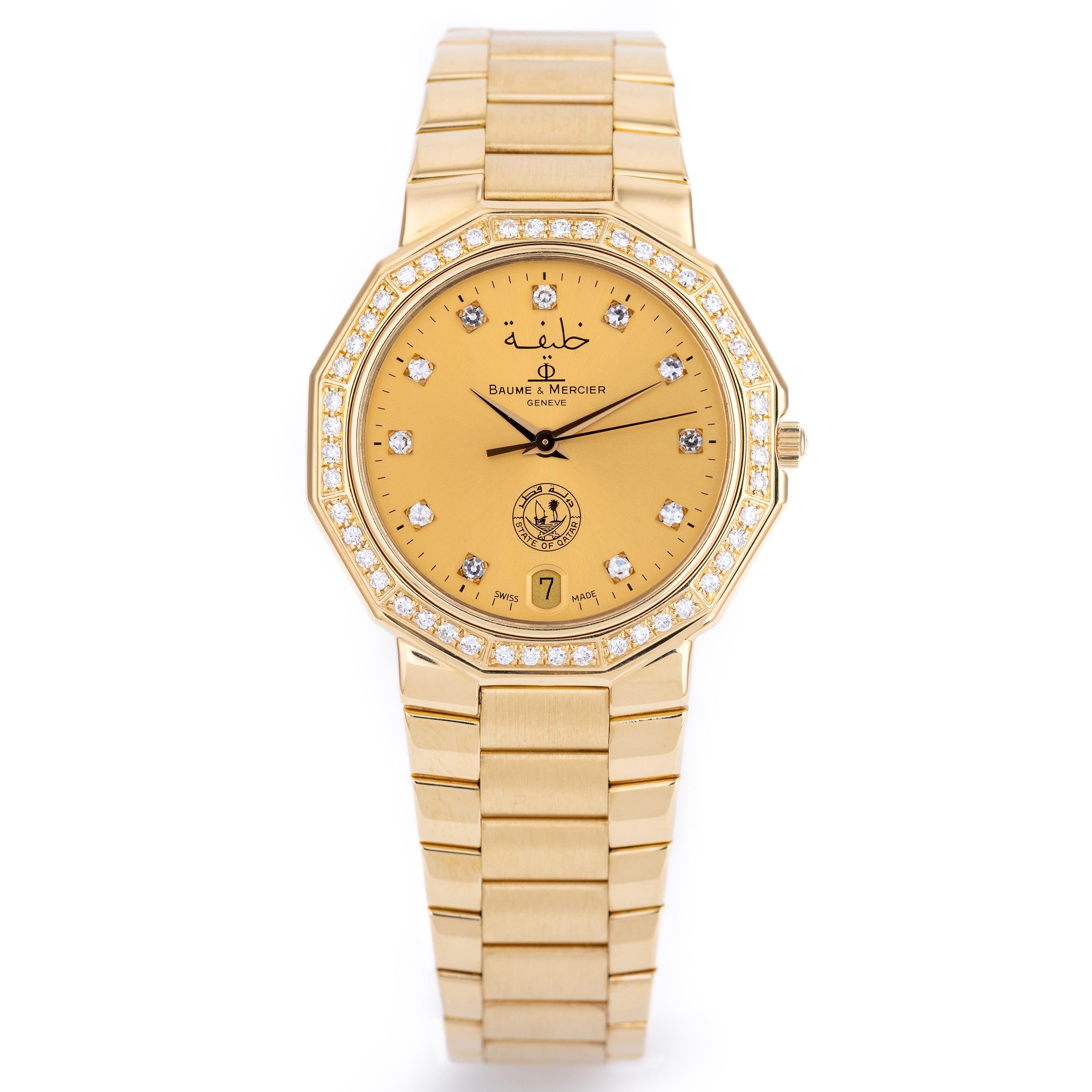 Baume & Mercier 1980's Riviera | REF. 87012.950 | 18k Yellow Gold | 'Khalifa, State of Qatar' Dial