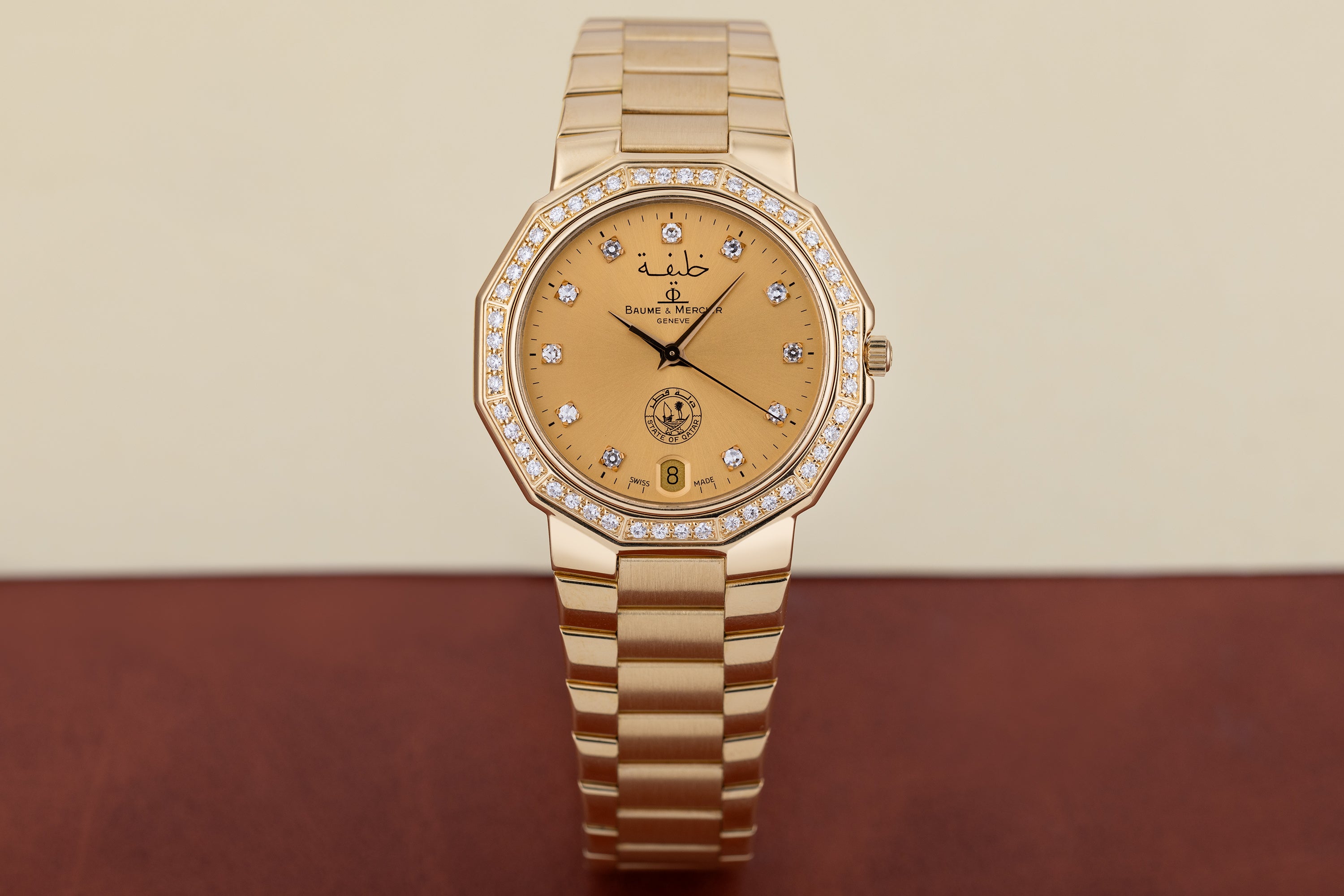 Baume & Mercier 1980's Riviera | REF. 87012.950 | 18k Yellow Gold | 'Khalifa, State of Qatar' Dial