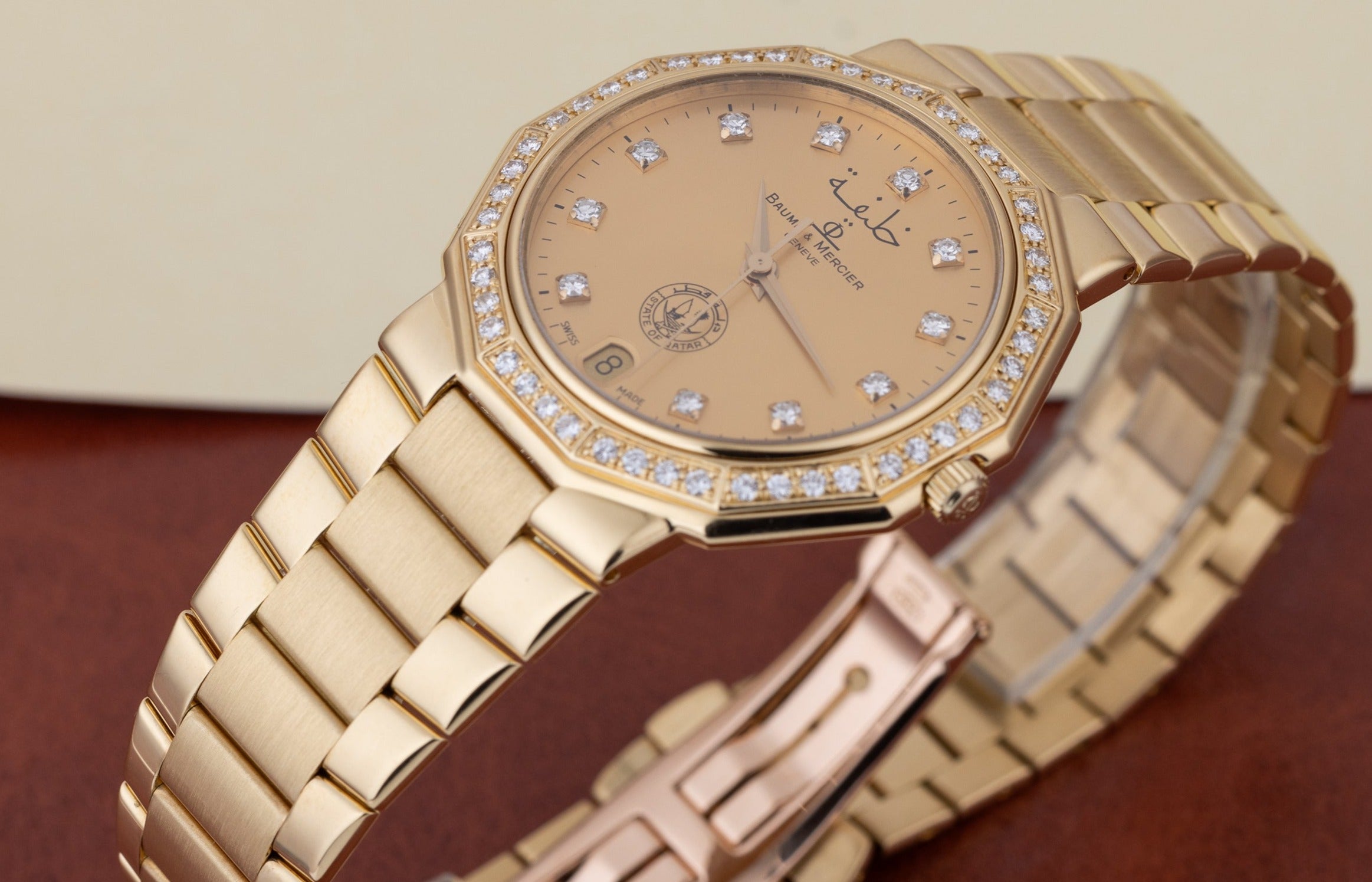 Baume & Mercier 1980's Riviera | REF. 87012.950 | 18k Yellow Gold | 'Khalifa, State of Qatar' Dial