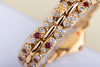 Unworn & Rare Bertolucci Pulchra Ladies Wristwatch | REF. 111.8055.68 | 18k Yellow Gold | Pave Diamond Dial, Ruby & Diamond Bracelet