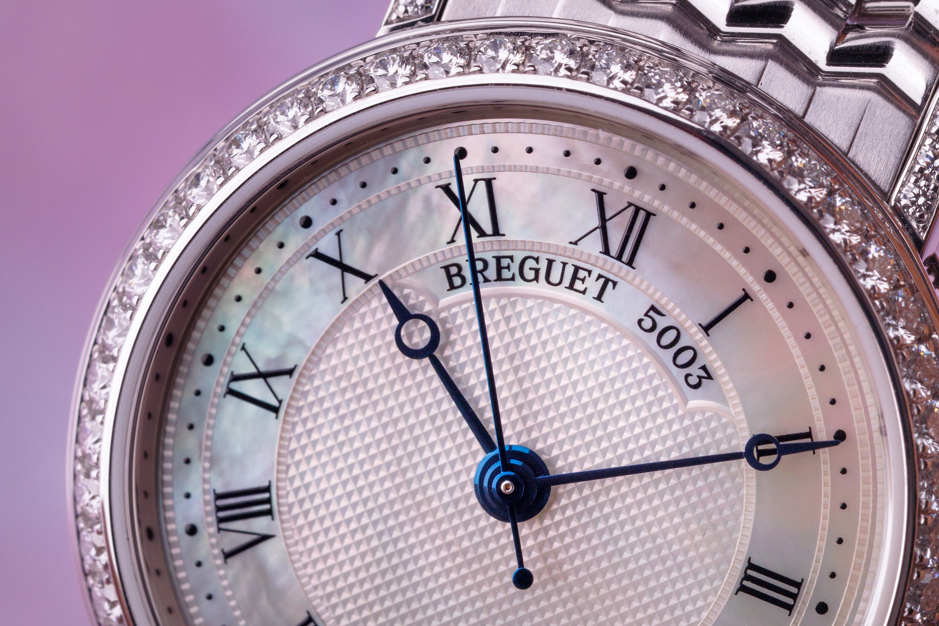 Breguet Classique | REF. 8068BB/52/BC0/DD00 | 18k White Gold | Mother of Pearl Dial | Diamond Bezel & Shoulders | 30.5mm | Papers