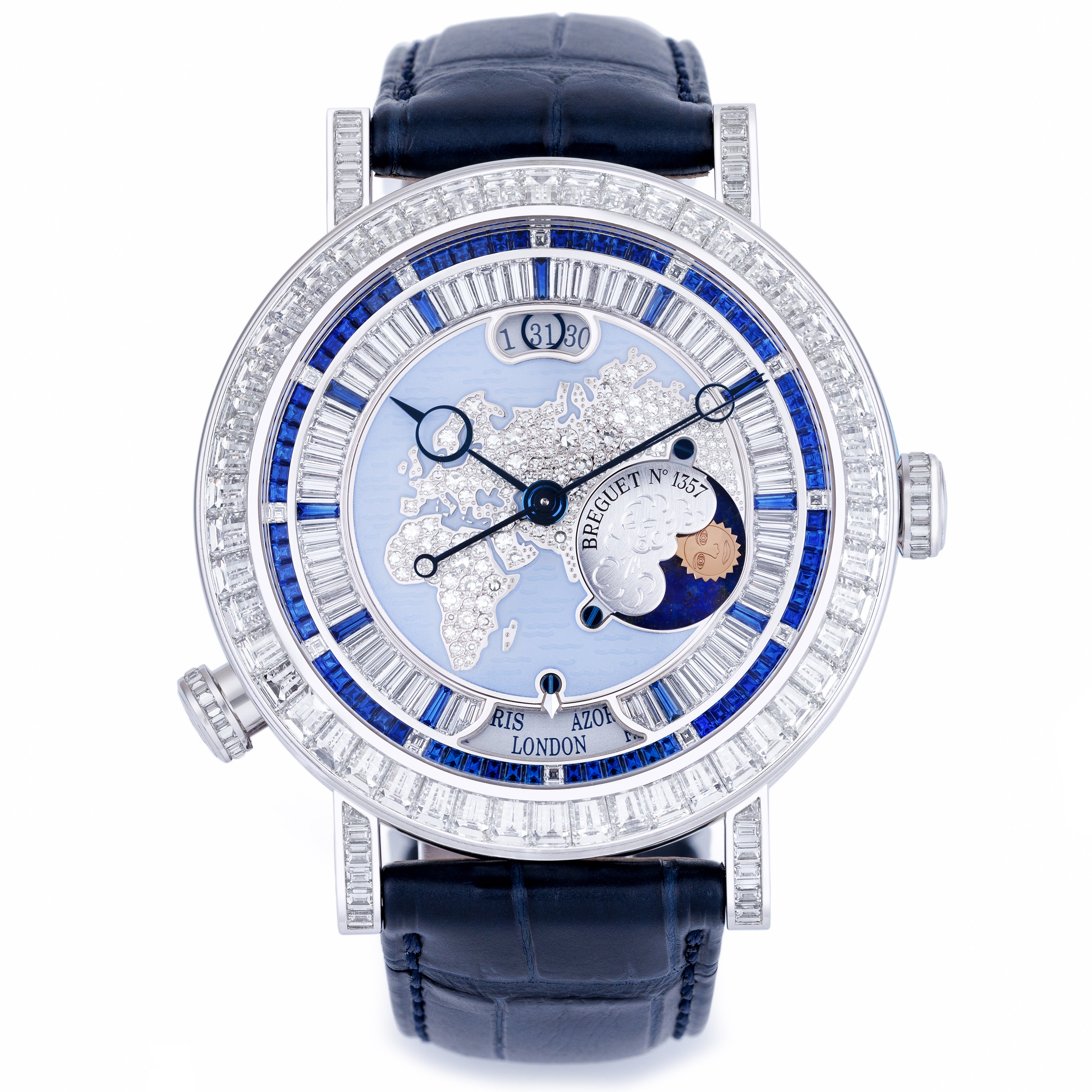 Unworn Breguet Classique Hora Mundi | REF. 5719PT/AS/9ZV DD0D | Platinum | Diamond & Sapphires | Box & Papers