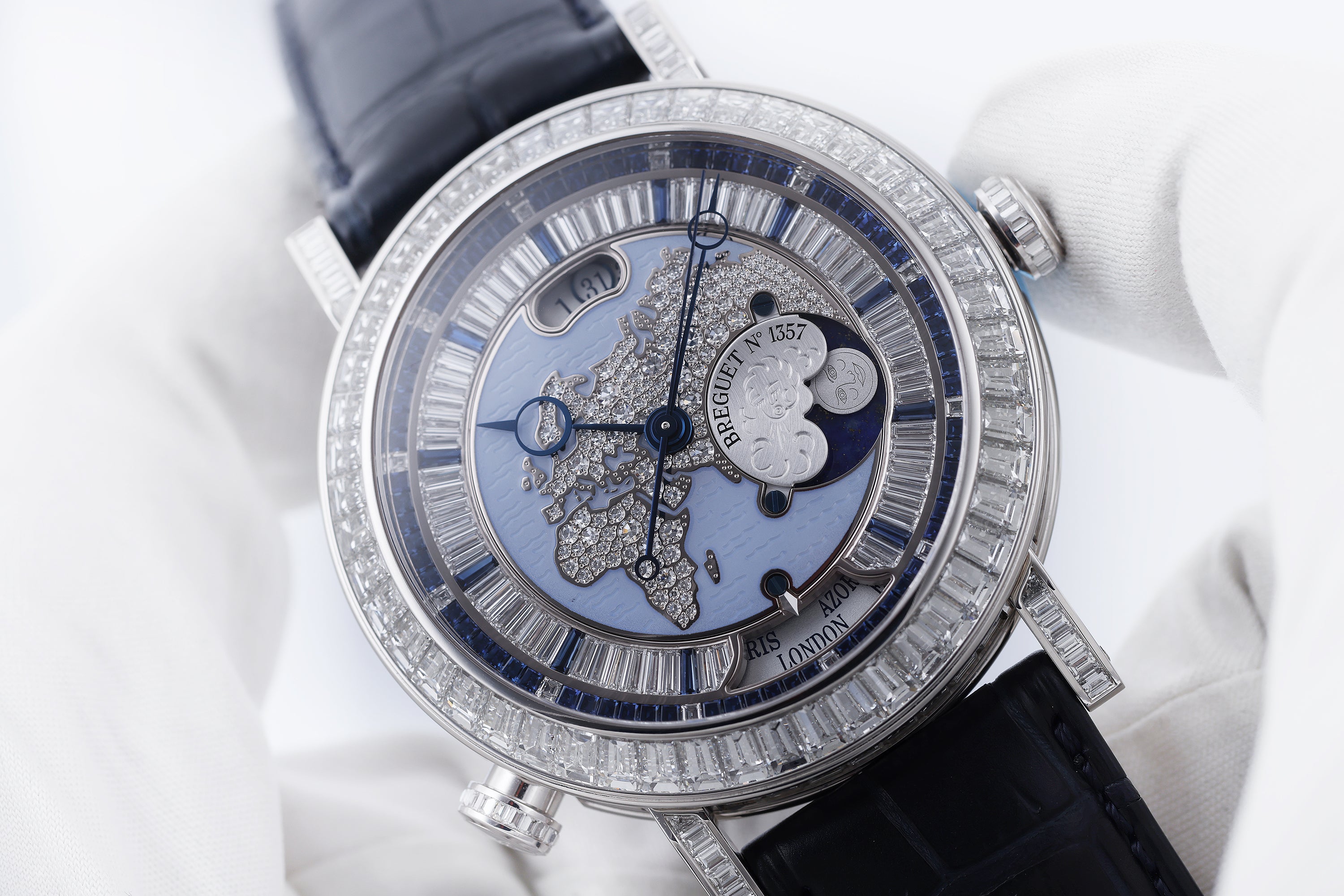 Unworn Breguet Classique Hora Mundi | REF. 5719PT/AS/9ZV DD0D | Platinum | Diamond & Sapphires | Box & Papers
