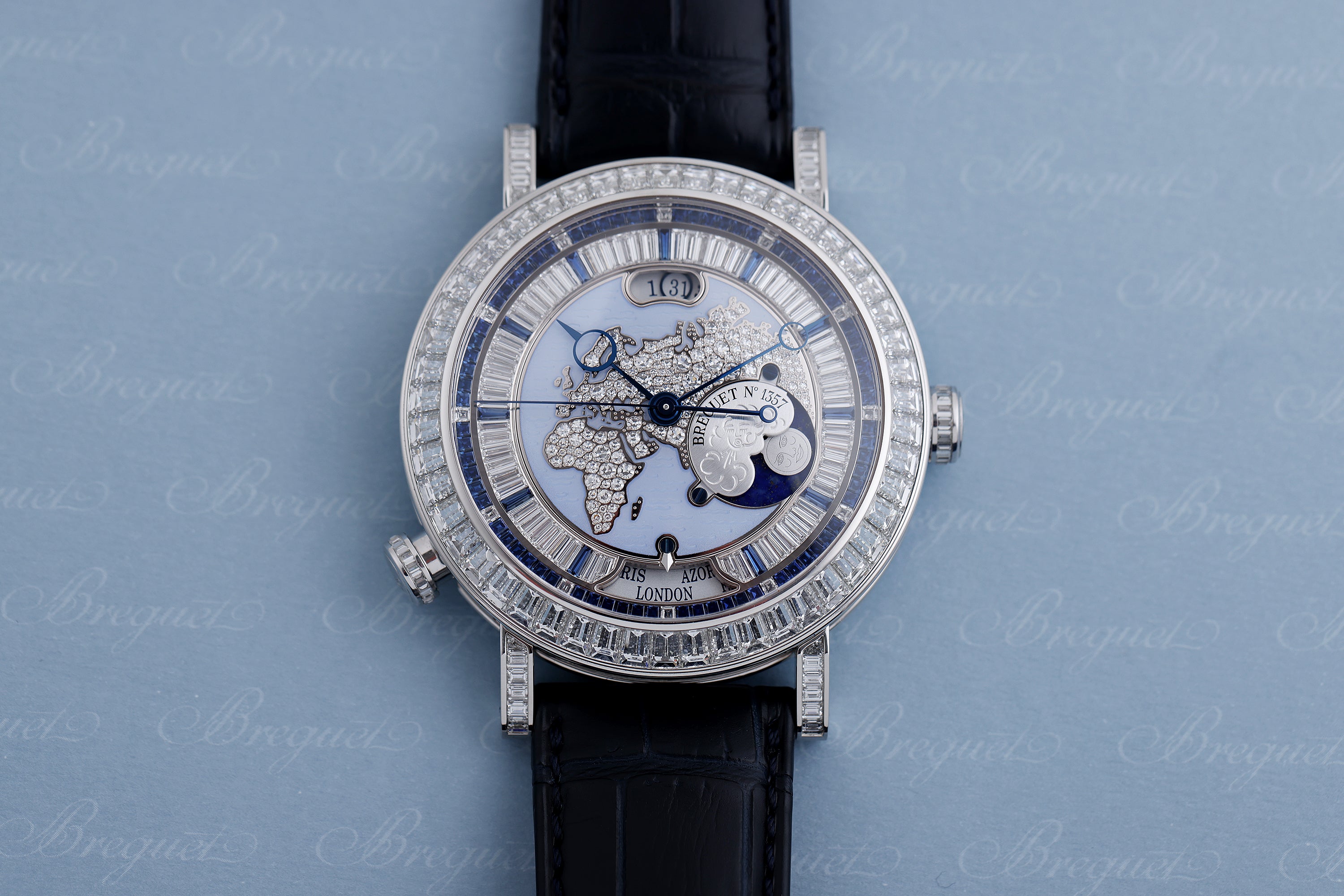 Unworn Breguet Classique Hora Mundi | REF. 5719PT/AS/9ZV DD0D | Platinum | Diamond & Sapphires | Box & Papers