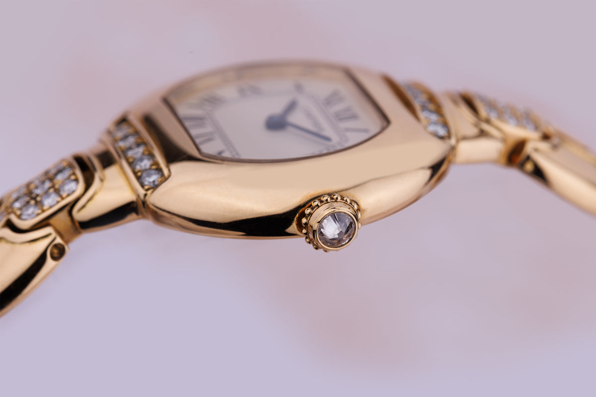 Cartier Diamond Ellipse | REF. 805790 | Diamond Case & Bracelet | 18k Yellow Gold | Quartz | Circa 1990's