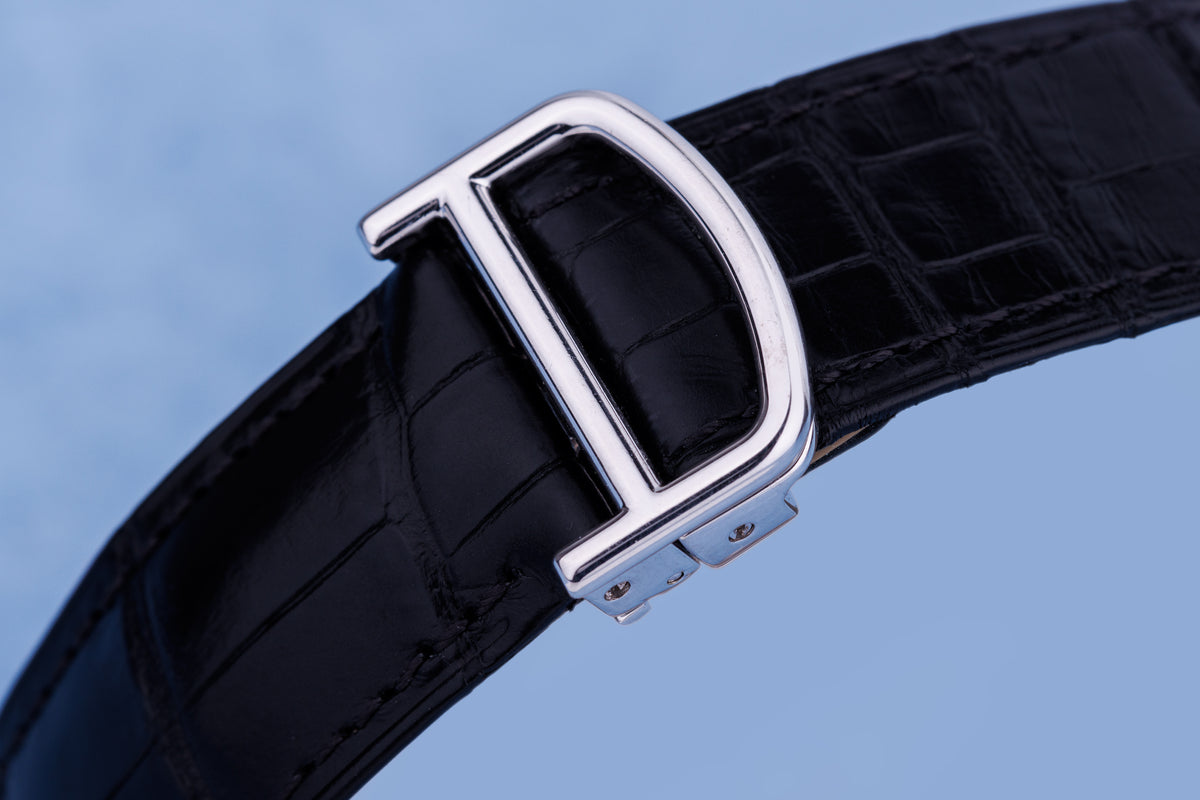 Cartier Ronde Louis Cartier | REF. WR007004 / 3269 | Pavé Diamonds | Exhibition Back | 18k White Gold | Manual Wind | 42mm | Box & Papers