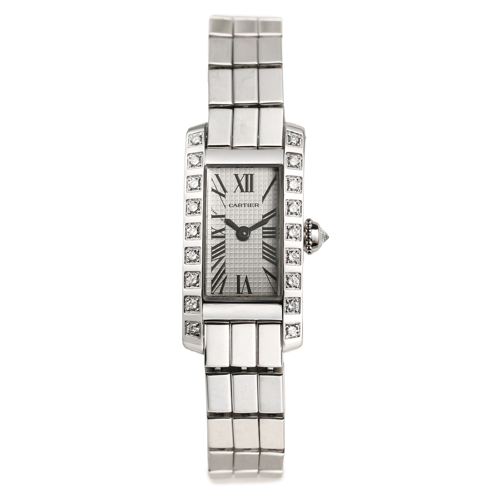 Cartier Tank Allongee Lanieres | REF. 2544 | 18k White Gold | Diamond Bezel