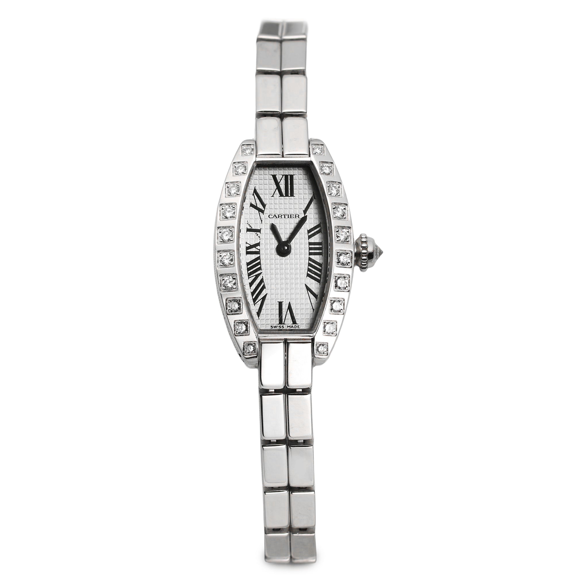 Cartier Tank Allongee Lanieres | REF. 2545 | Diamond Bezel | 18k White Gold