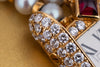 Rare Cartier Pearl Mini Tank Quartz | REF. 828006 | 14mm | Pearl Integrated Bracelet | Ruby & Diamonds | 18k Yellow Gold