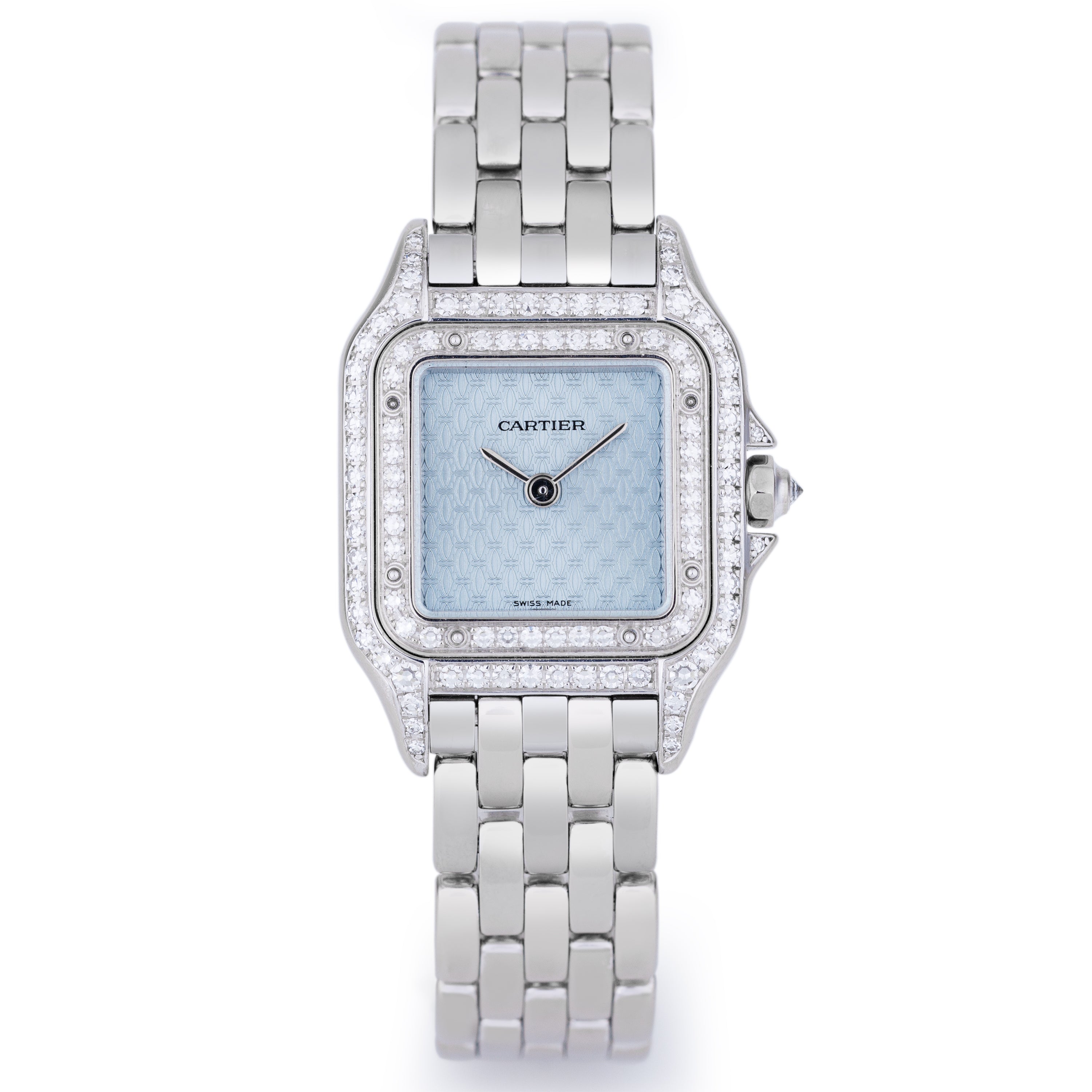 Cartier Panthere | REF. 1660 | Ice Blue Dial | Diamond Bezel, Case & Shoulders | 18k White Gold