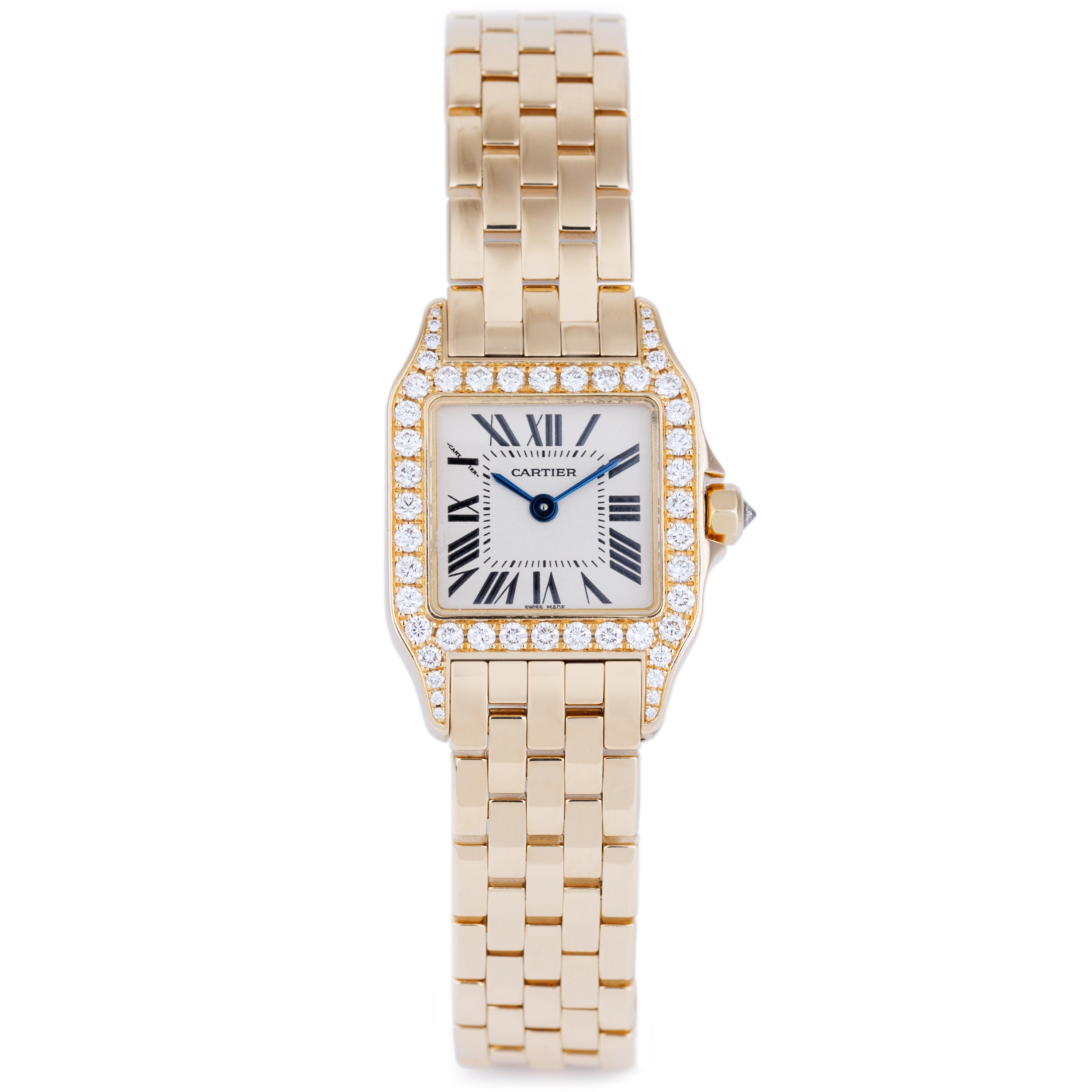 Cartier Santos Demoiselle | REF. 2699 | Diamond Bezel | White Dial | 20mm | 18k Yellow Gold