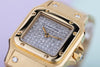 Cartier Santos Galbée | REF. 808010 | Pave Diamond Dial & Bracelet | Automatic | 18k Yellow Gold | 23.5mm