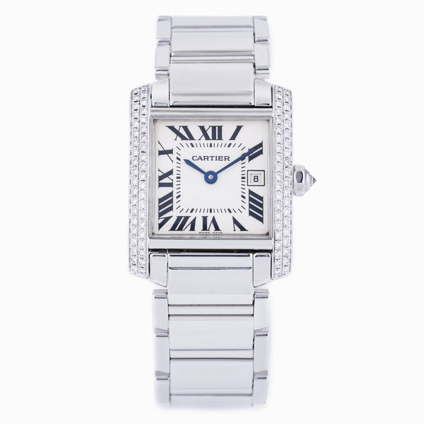 Cartier Tank Francaise | REF. 2491 | Diamond Bezel | 18k White Gold | 25mm | Box & Papers | 2003