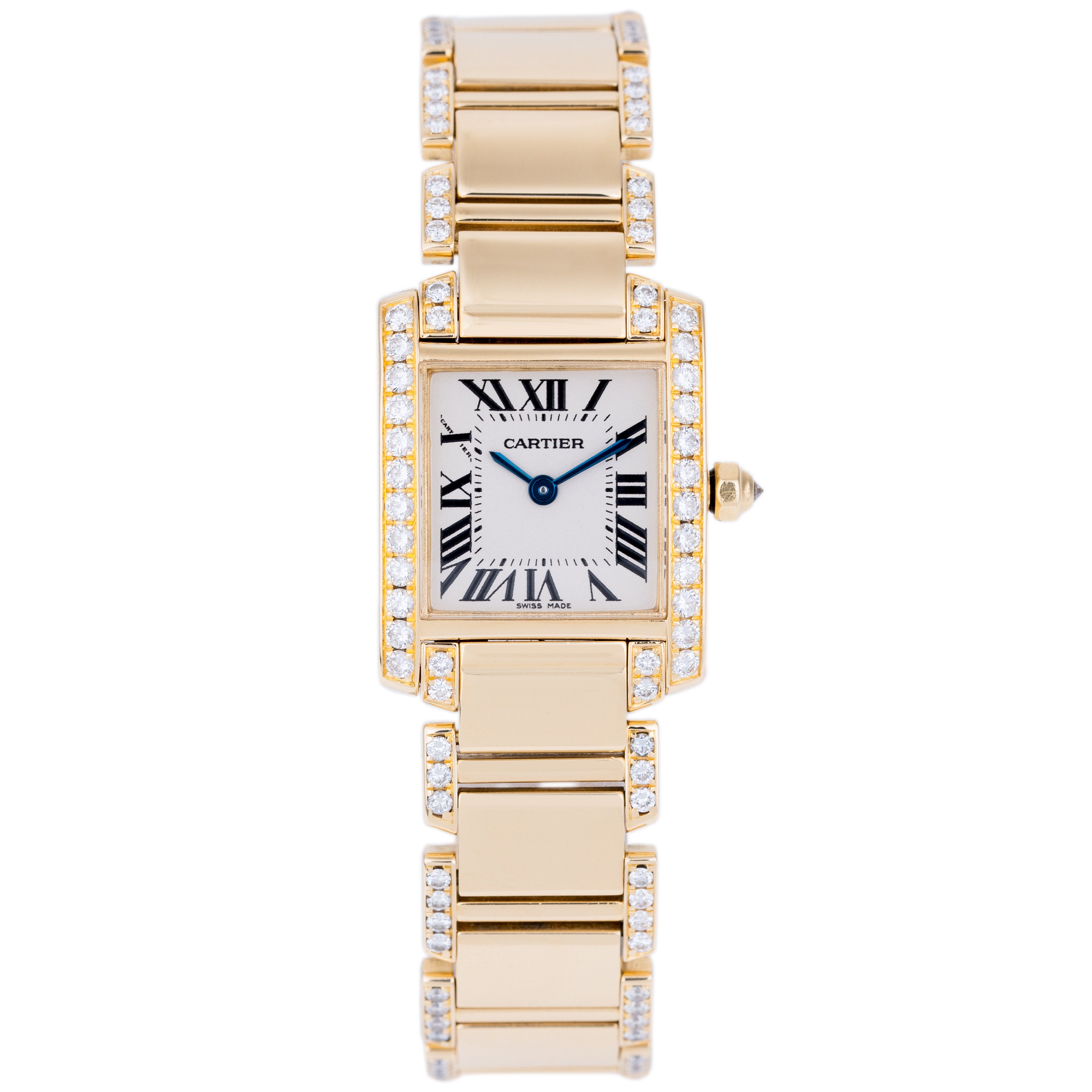 Cartier Tank Francaise | REF. 2385 | Diamond Bezel & Bracelet | 18k Yellow Gold | Box | 2000's