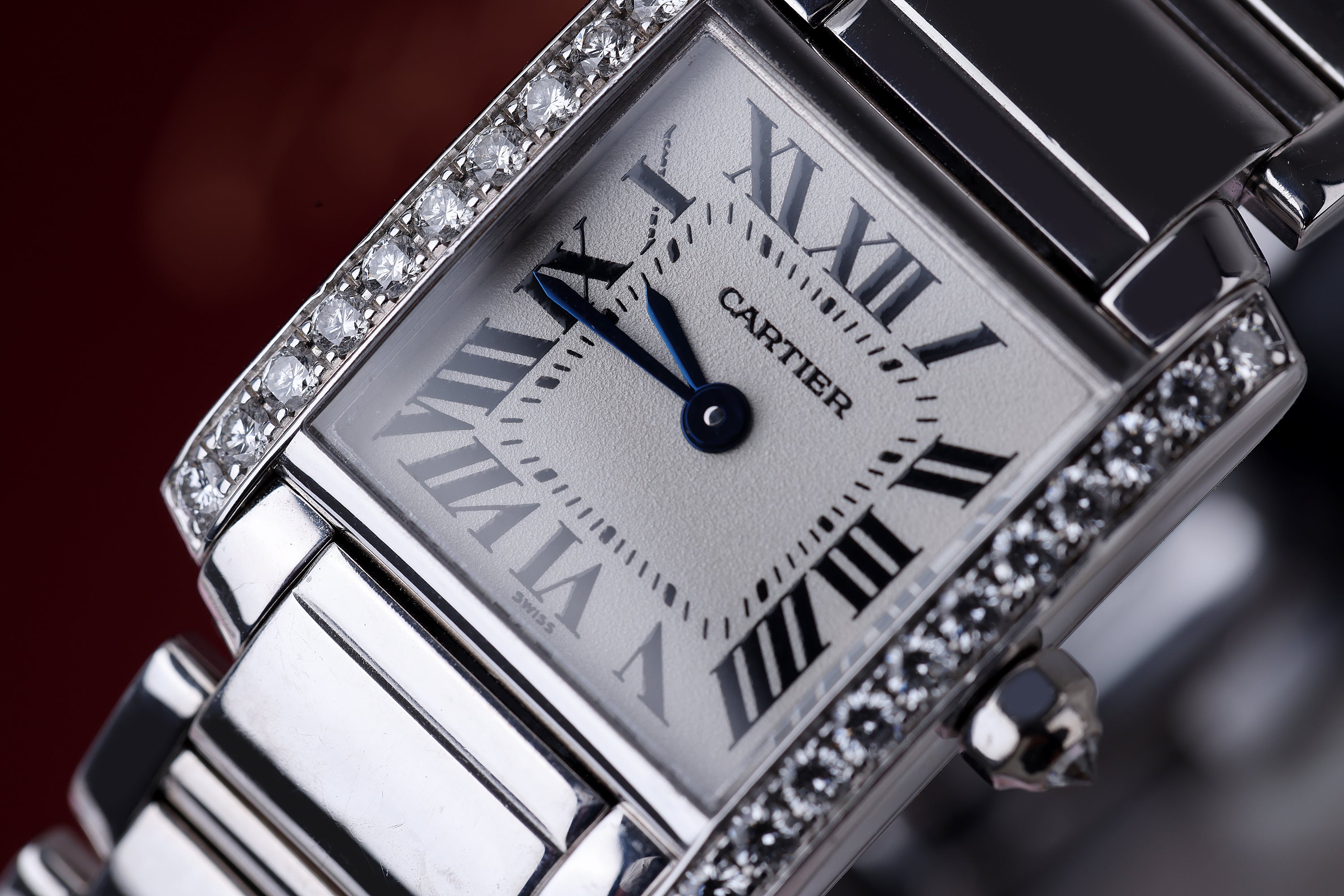 Cartier Tank Francaise | REF. WE1002S3 / 2365 | Diamond Bezel | 20mm | 18k White Gold | Box & Papers