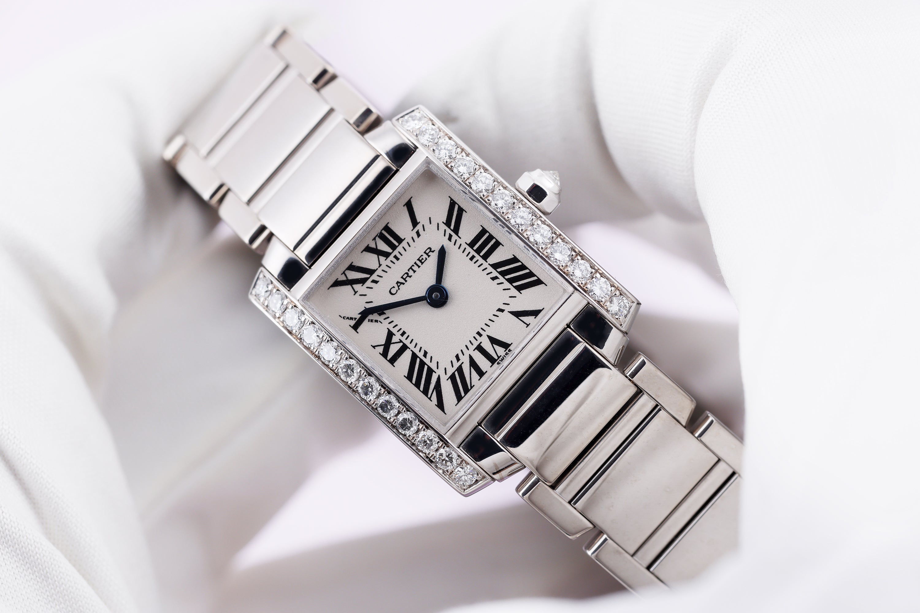 Cartier Tank Francaise | REF. 2403 | Diamond Bezel | 20mm | 18k White Gold