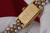 Rare Cartier Pearl Mini Tank Quartz | REF. 828006 | 14mm | Pearl Integrated Bracelet | Ruby & Diamonds | 18k Yellow Gold