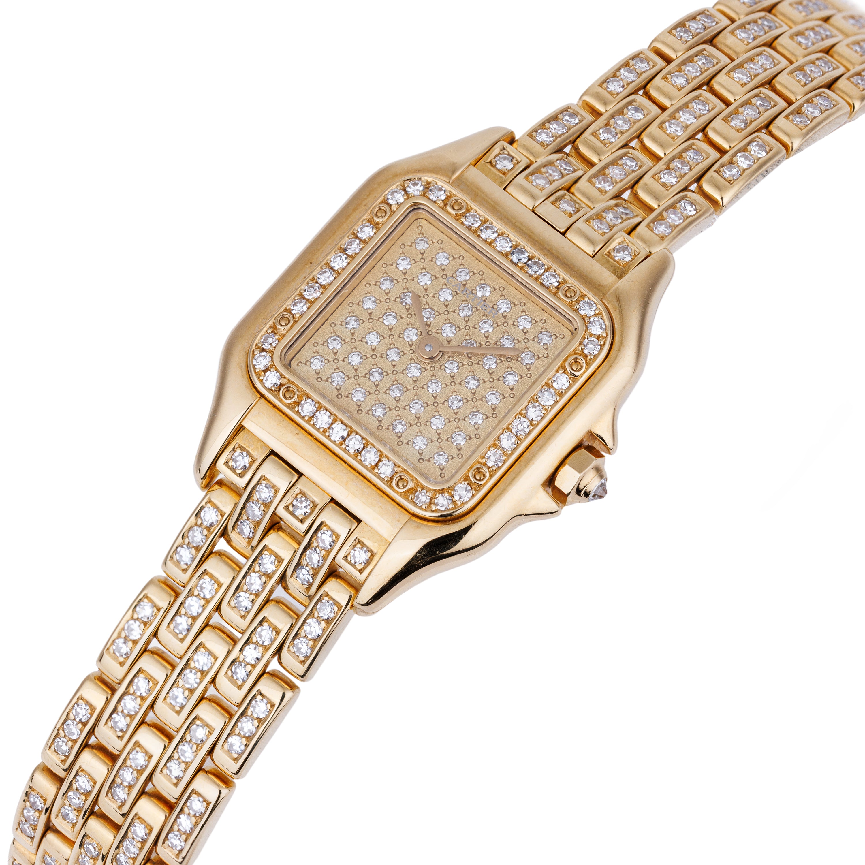 Unworn Cartier Panthere | REF. 1280 2 | Diamond Dial, Bezel & Bracelet | 22mm | 18k Yellow Gold