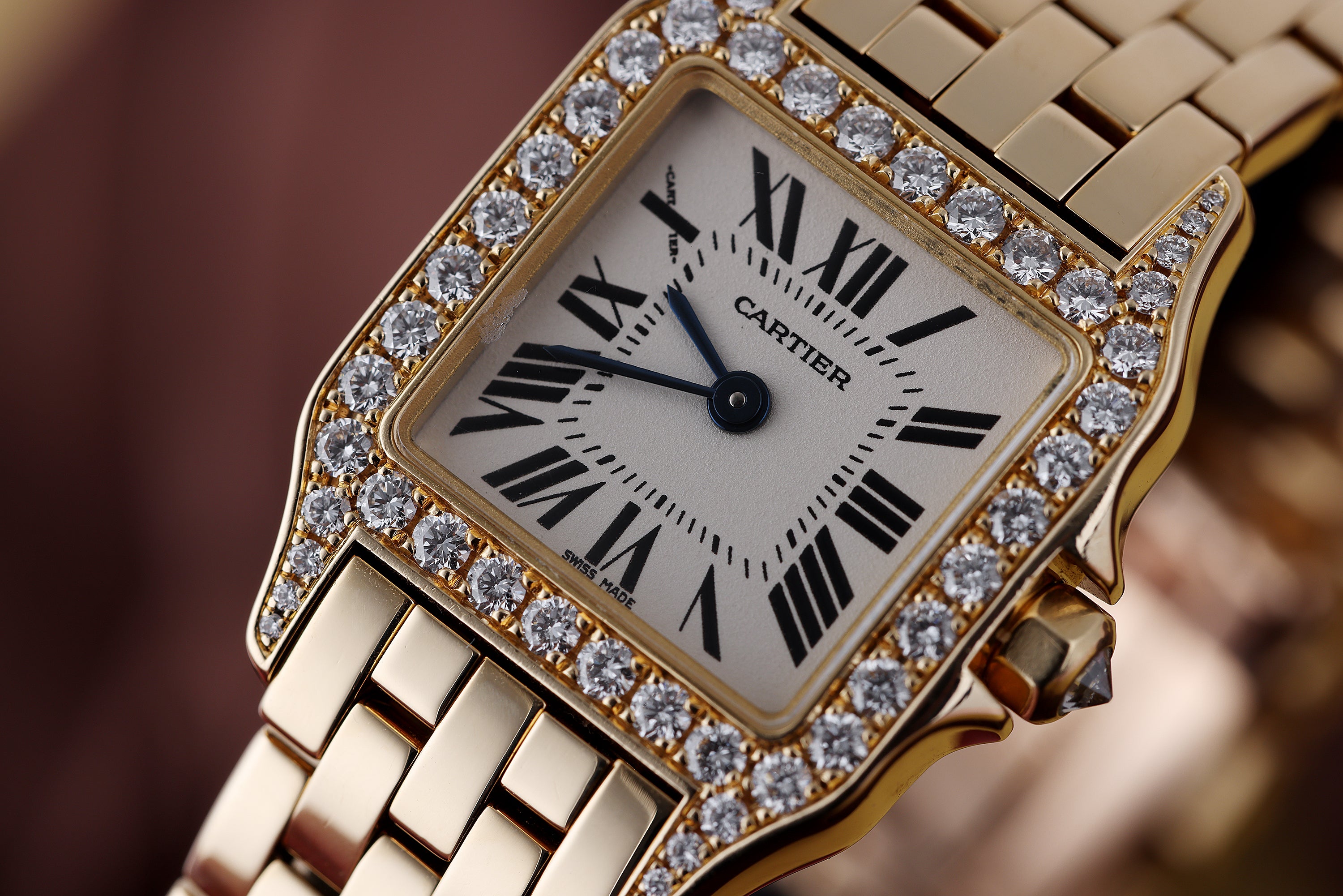 Cartier Santos Demoiselle | REF. 2699 | Diamond Bezel | White Dial | 20mm | 18k Yellow Gold