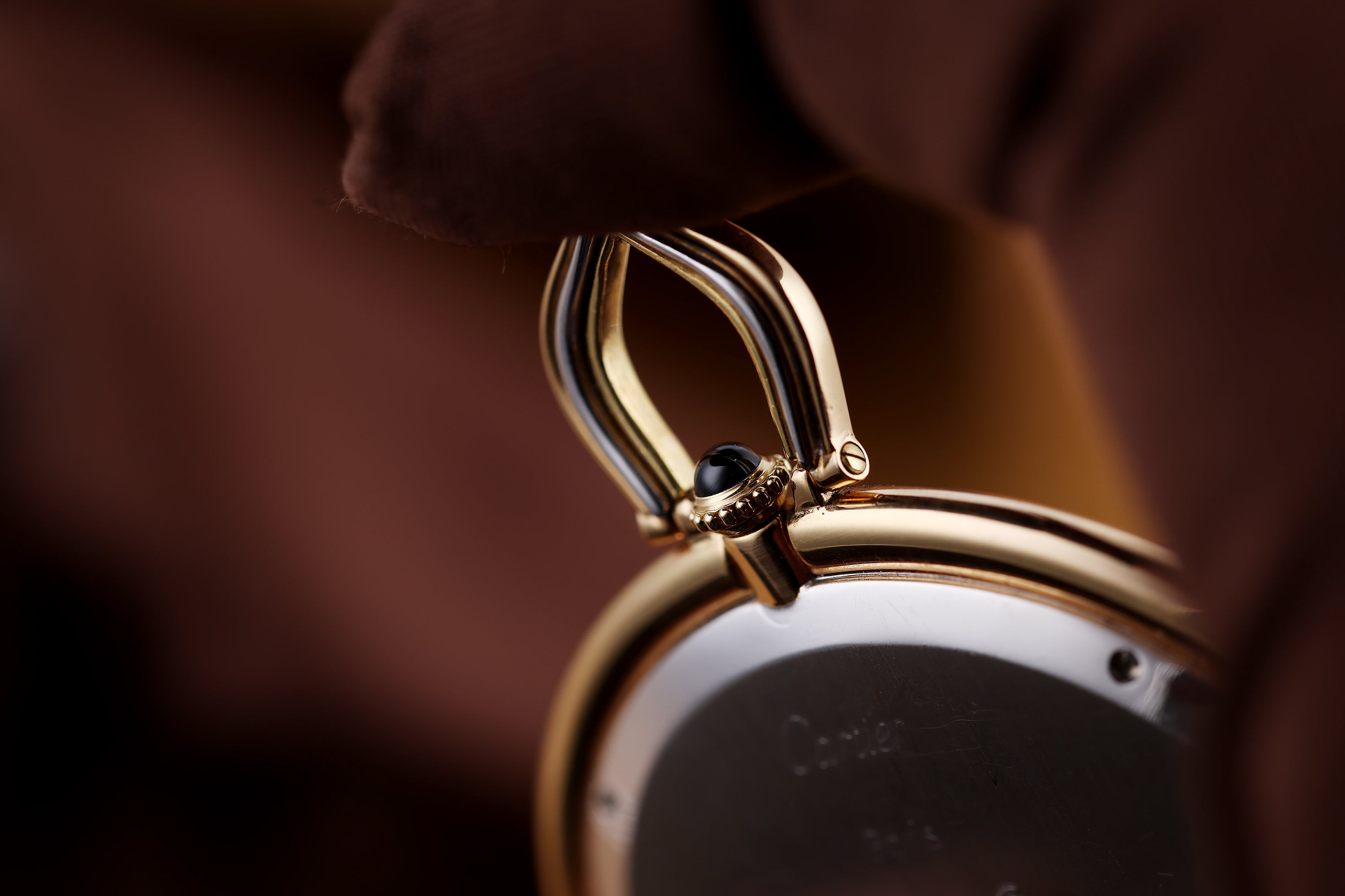 Cartier Pendant Watch | Tri-Colour Gold | 18k White, Rose & Yellow Gold | 46mm | Manual Wind | 1990's