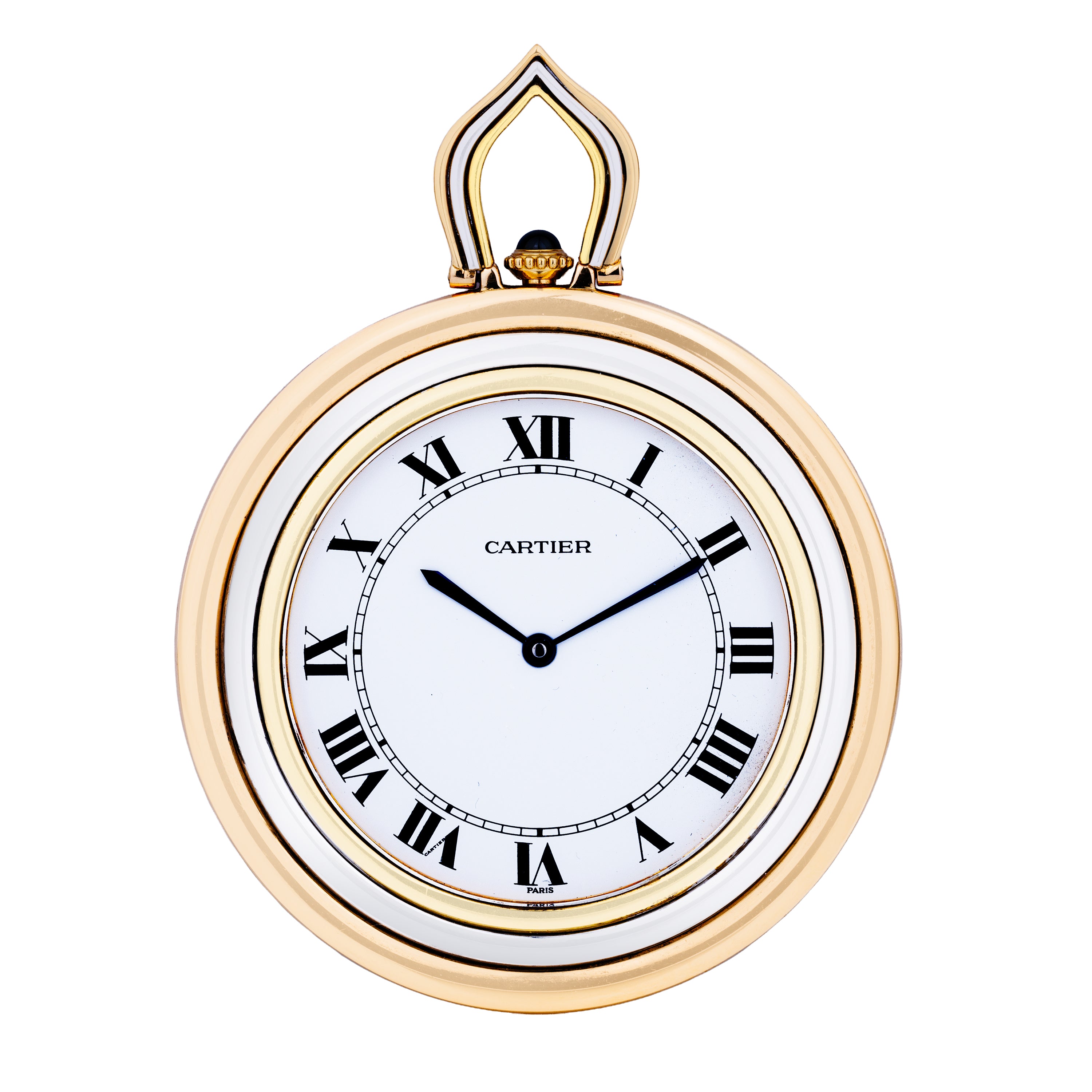 Cartier Pendant Watch | Tri-Colour Gold | 18k White, Rose & Yellow Gold | 46mm | Manual Wind | 1990's