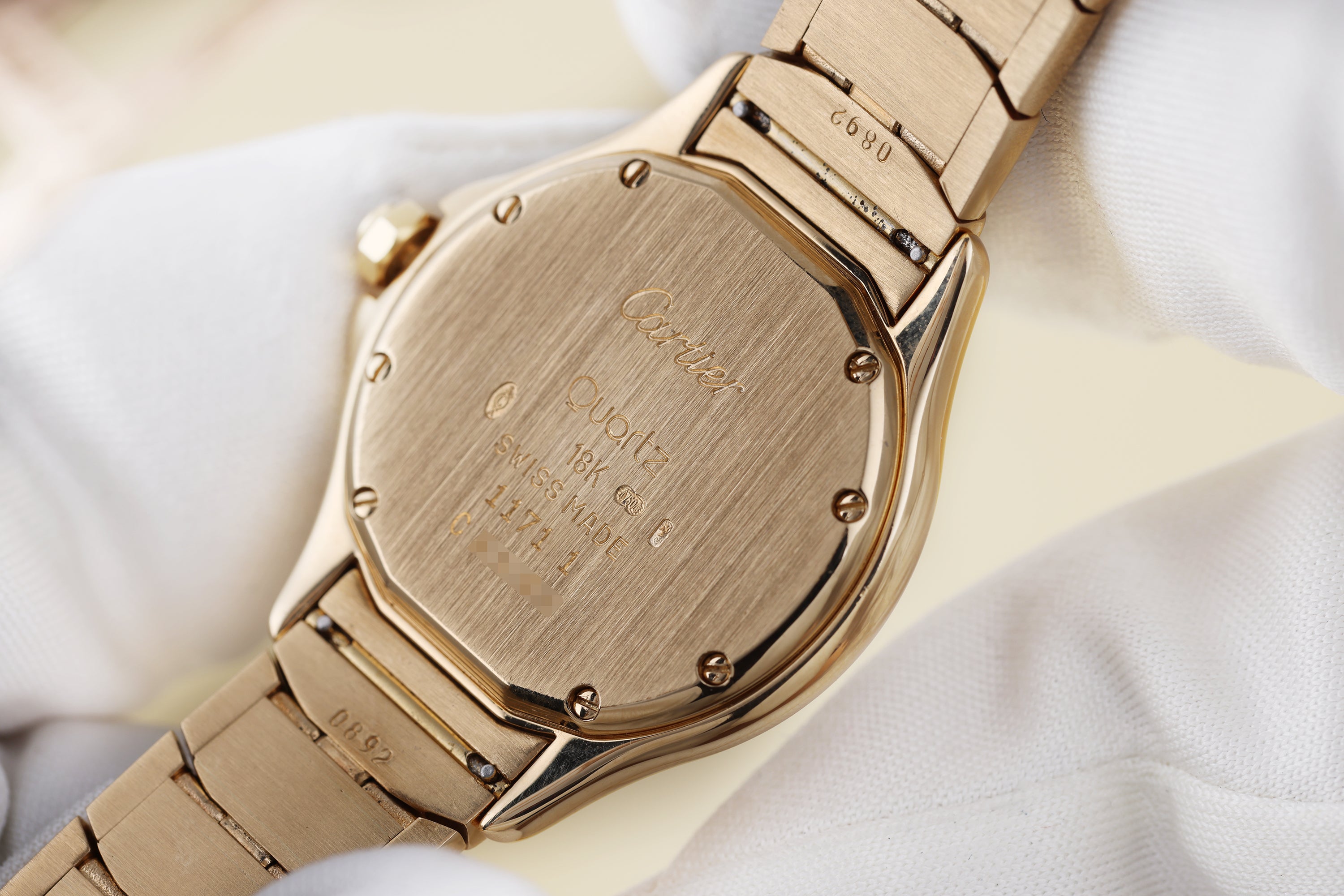 Cartier Cougar | REF. 1171 1 | Blue Dial | Diamond Bezel & Bracelet | 26mm | 18k Yellow Gold | Box & Papers | 1993 | + Service Papers 1997