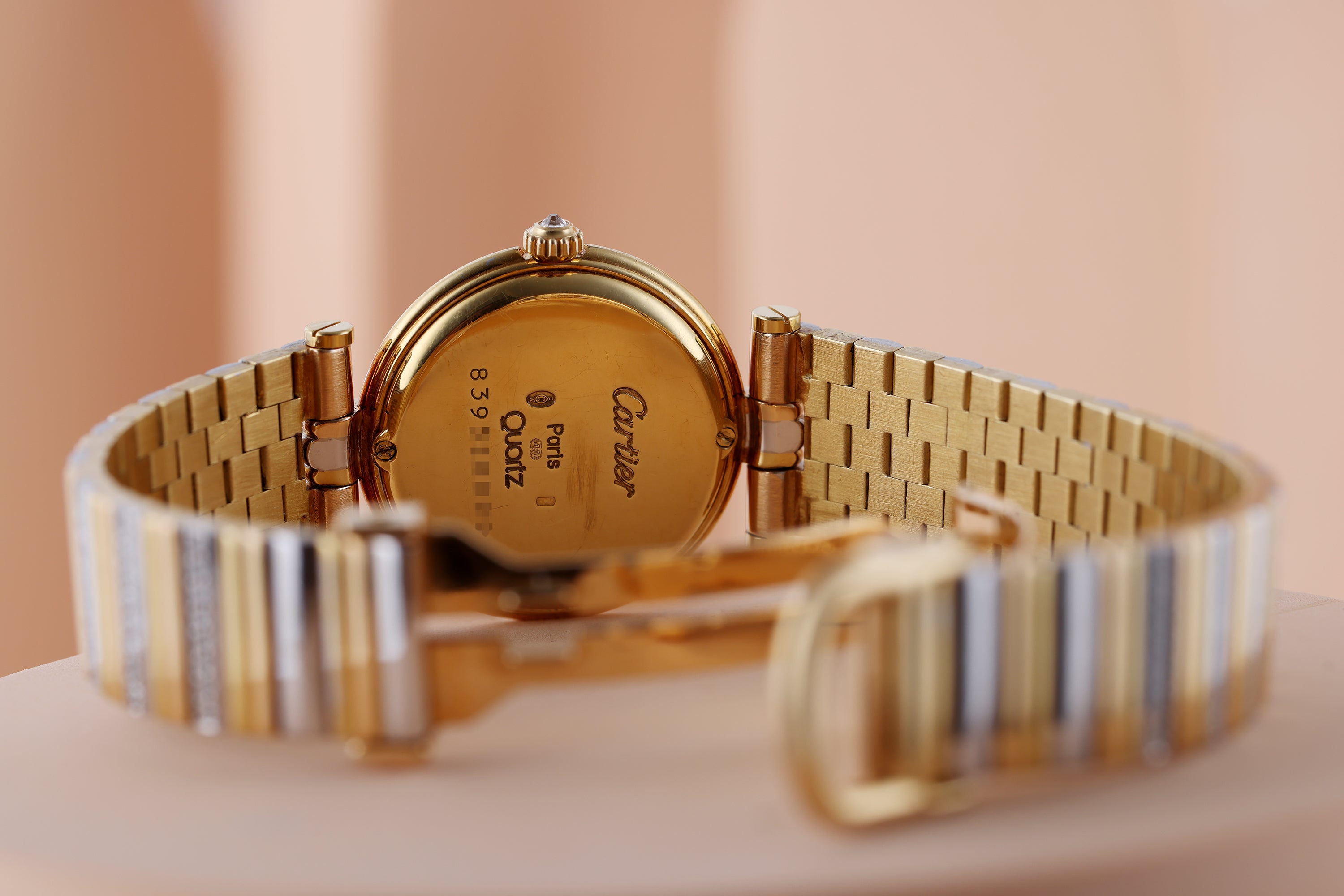Cartier Vendome Pavé Diamonds | REF. 8395 | Two-Tone 18k Yellow & White Gold | 26mm | 2000's