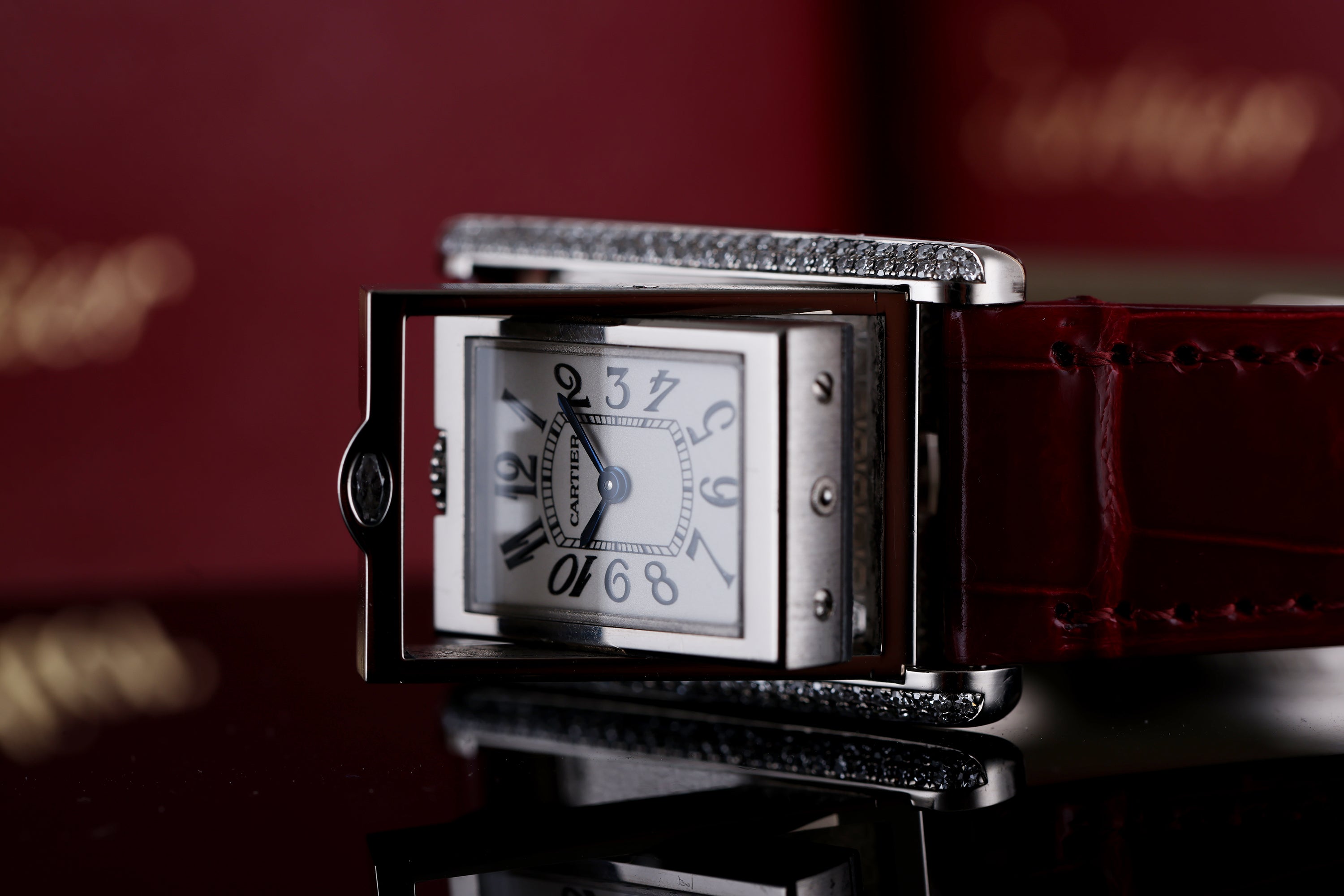 Cartier Tank Basculante | REF. 2526 / WA202751 | Reversible Case | Diamond Bezel & Case | 18k White Gold | 22.5 x 32.5 mm